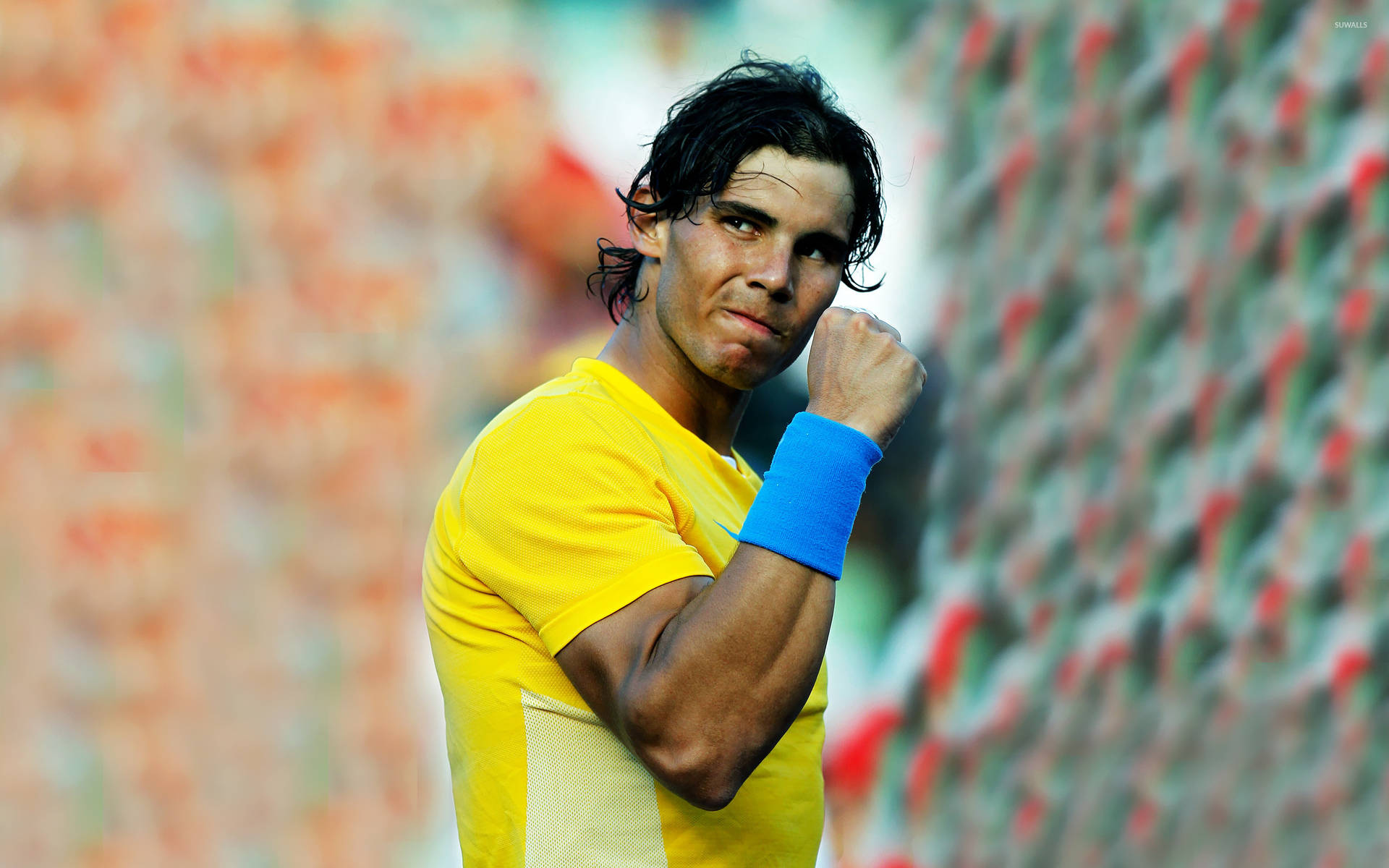 Rafael Nadal Assured Fist Pump Pose Background