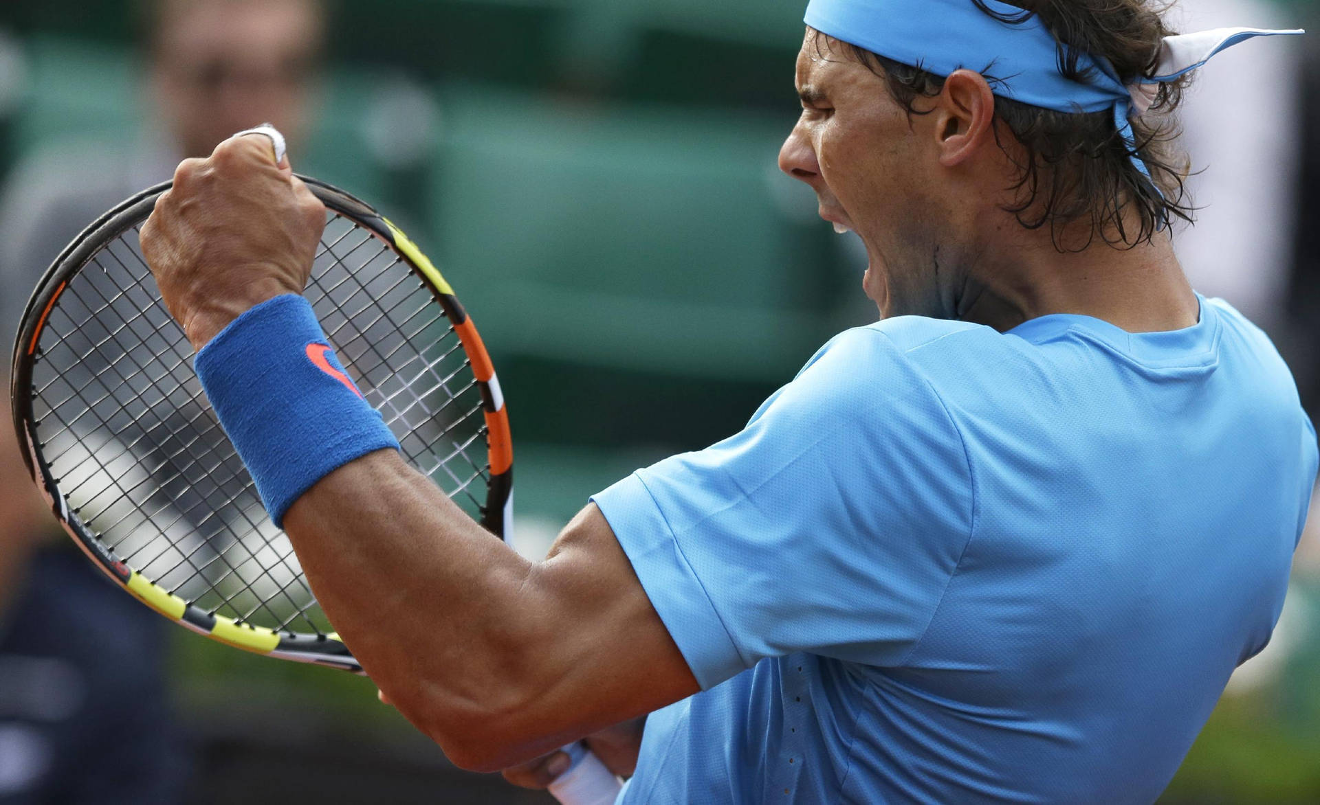 Rafael Nadal Back Victorious Pose Background