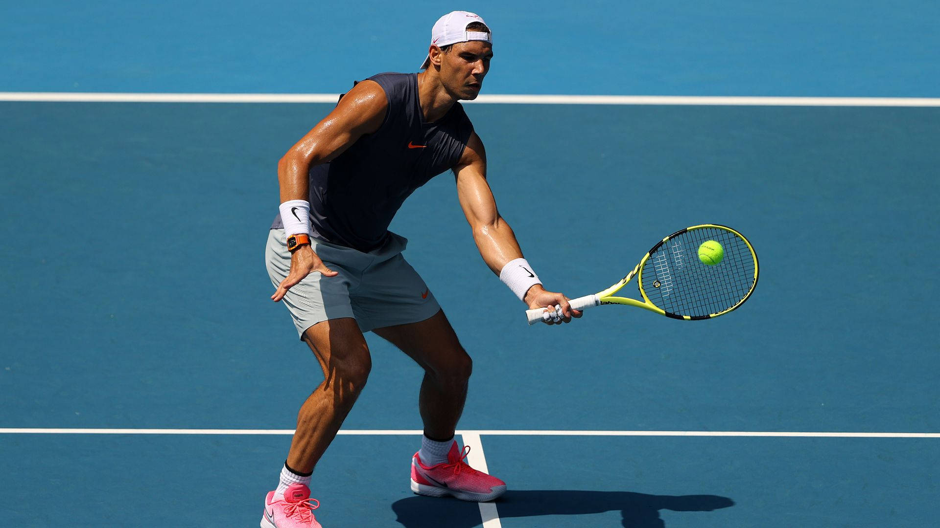 Rafael Nadal Doing Tennis Return Background