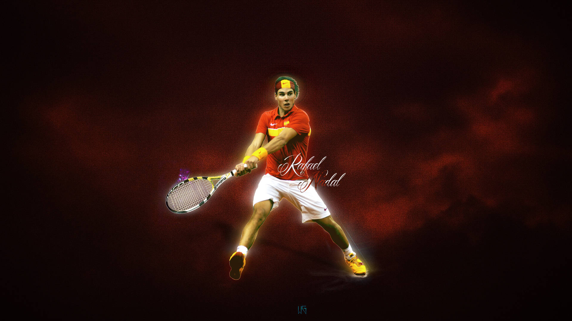 Rafael Nadal Dramatic Effect Shot Background