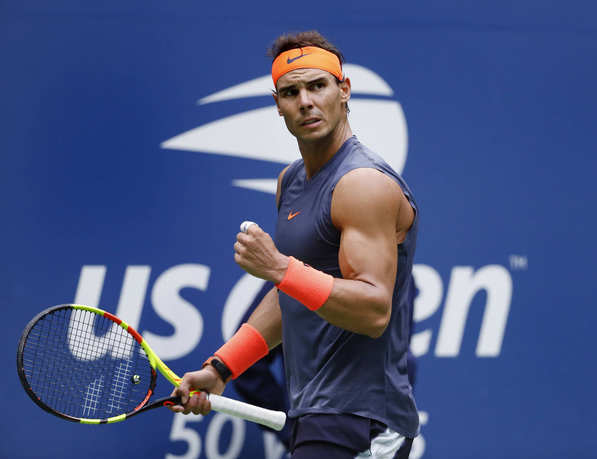 Rafael Nadal Fist Pump Pose Background