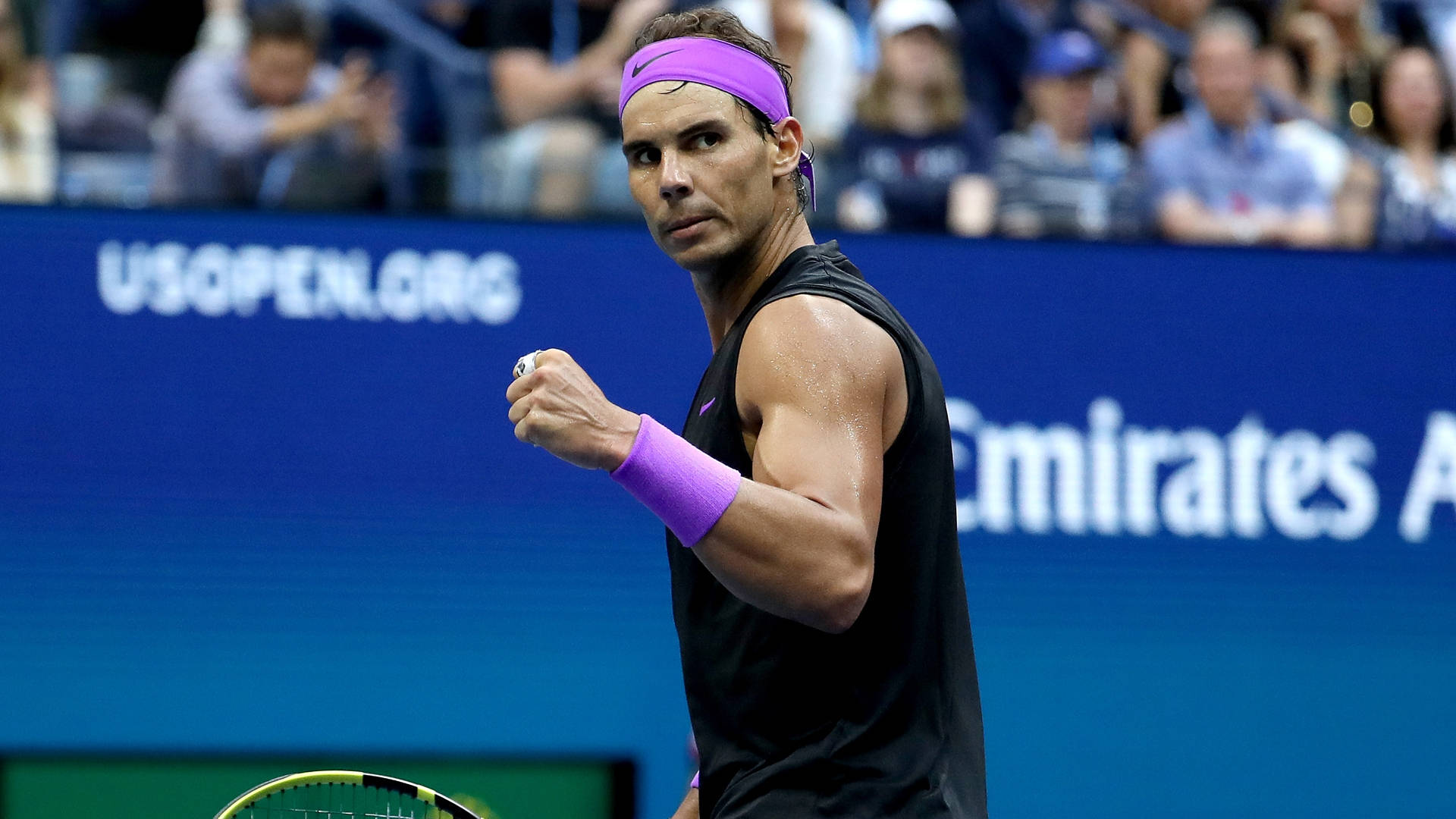 Rafael Nadal Serious Tennis Match Background