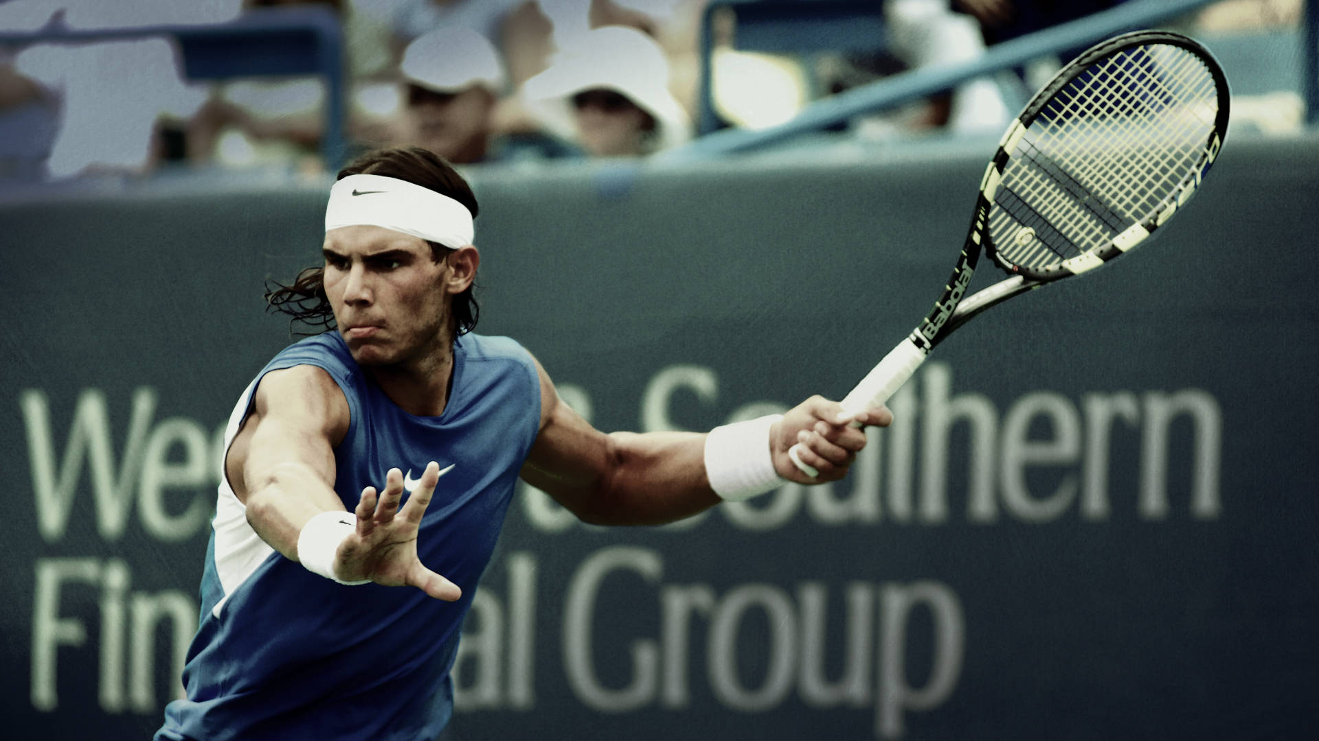 Rafael Nadal Serious Tennis Receive Background