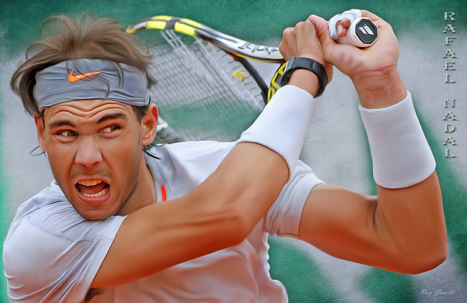 Rafael Nadal Tennis Match Poster Background