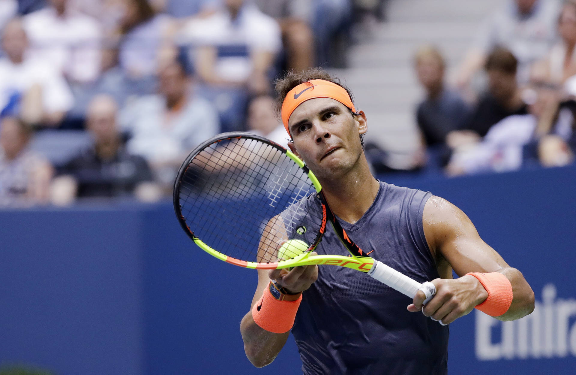 Rafael Nadal Waiting For Tennis Serve Background