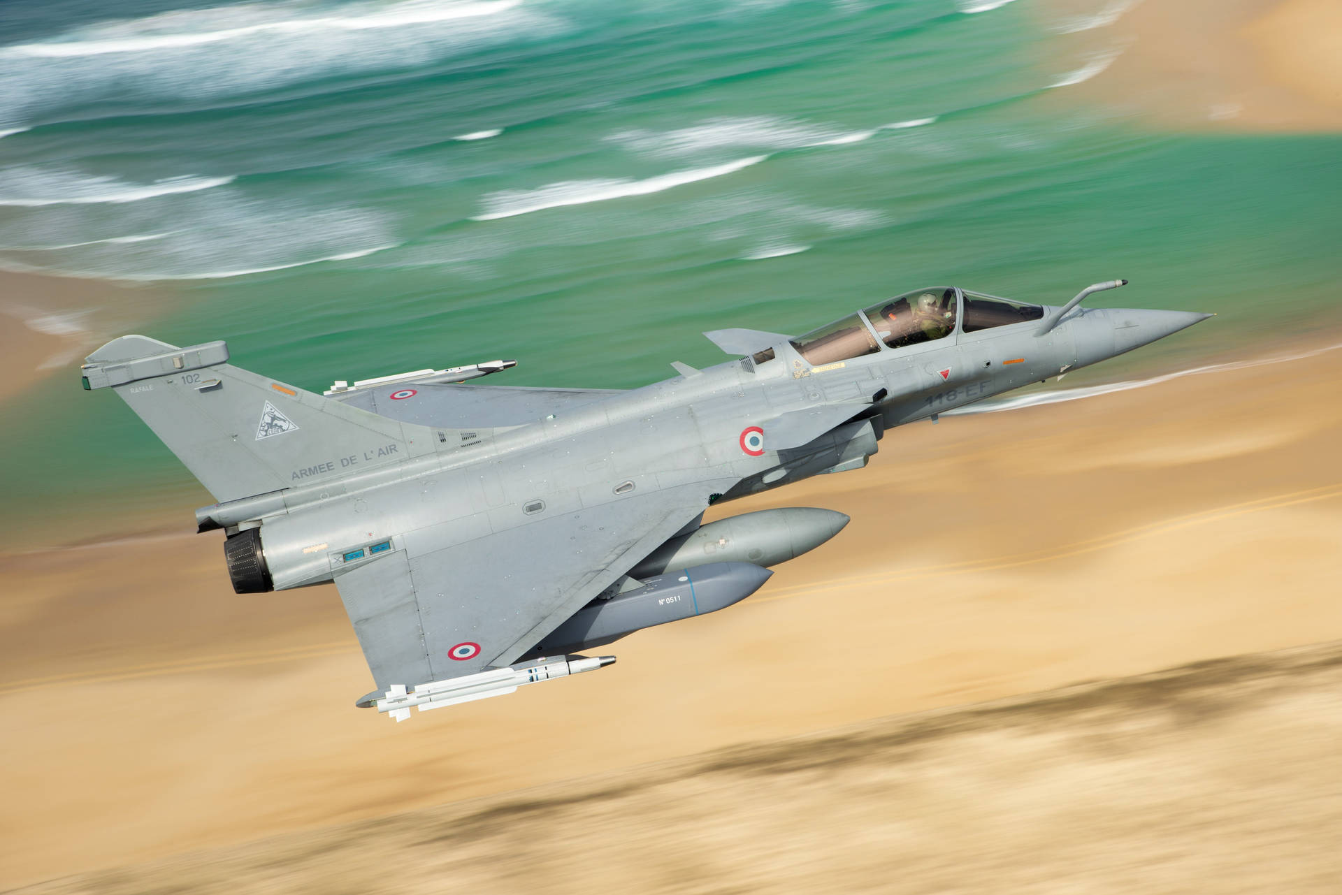 Rafale Fighter Jet On Desert Background