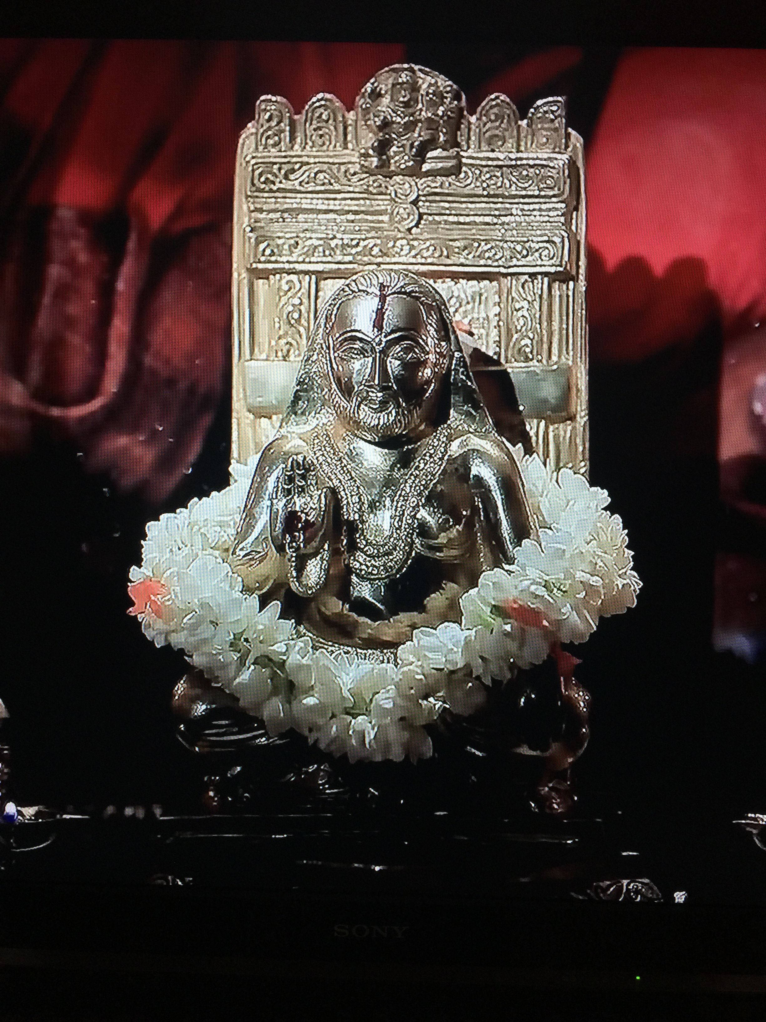 Raghavendra Silver Aesthetic Statue Background