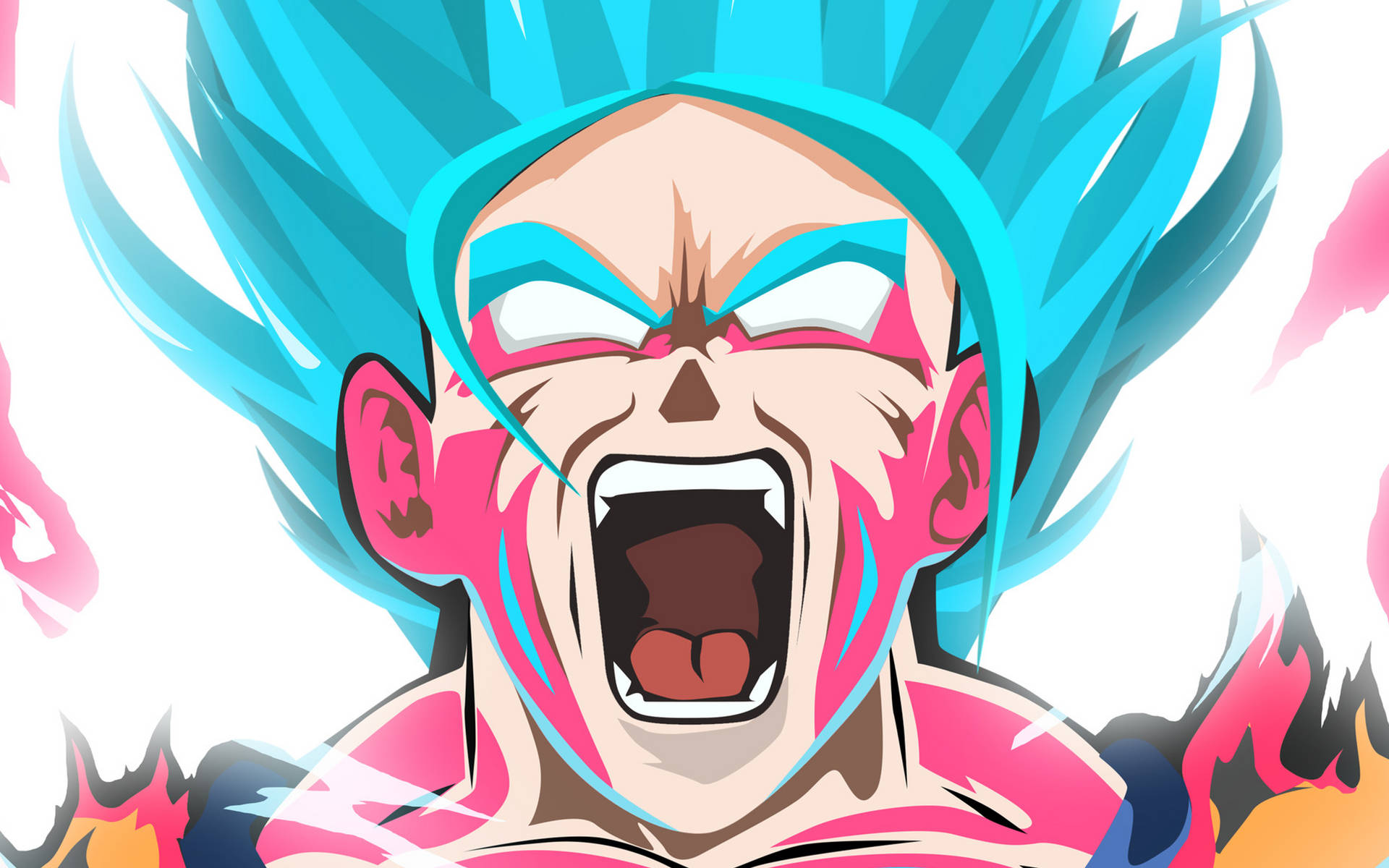 Raging Goku Super Saiyan Blue Background