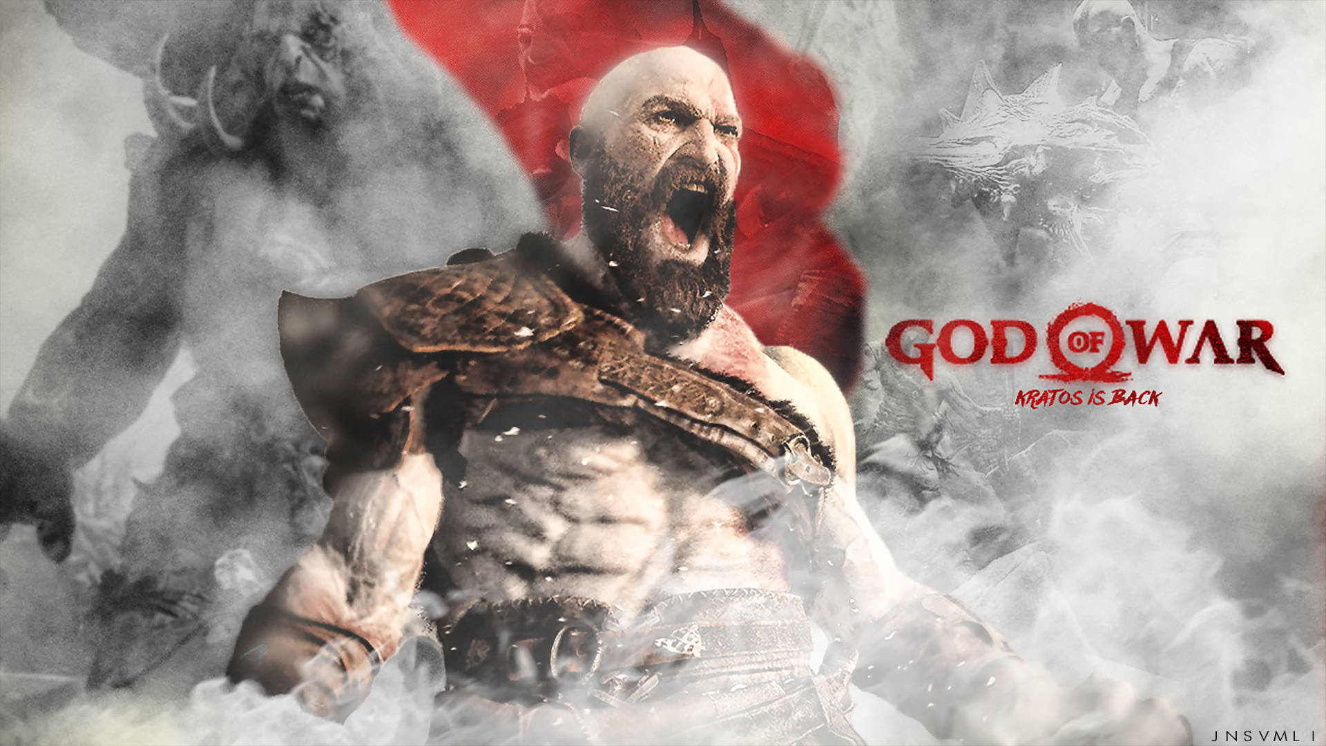 Raging Kratos Of God Of War Background
