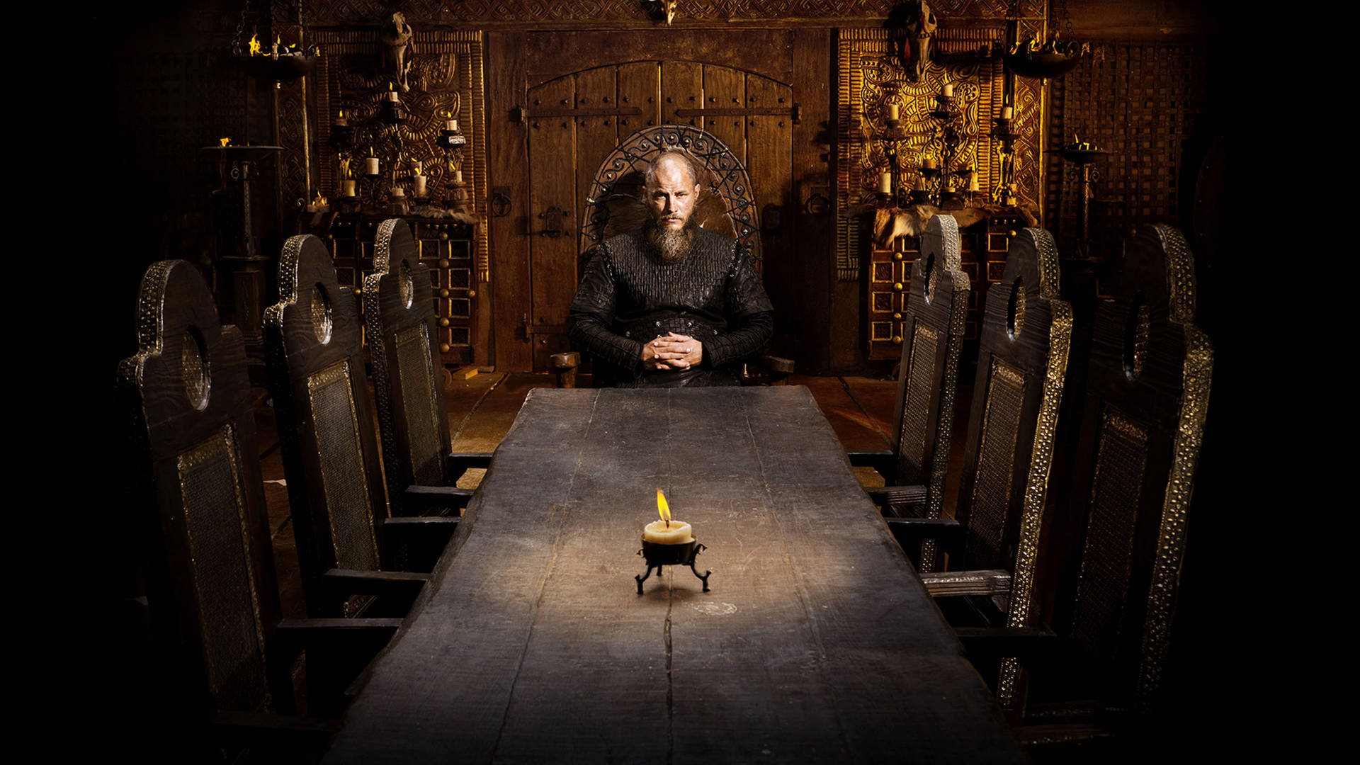 Ragnar Lothbrok 4k Vikings Feast Table Background
