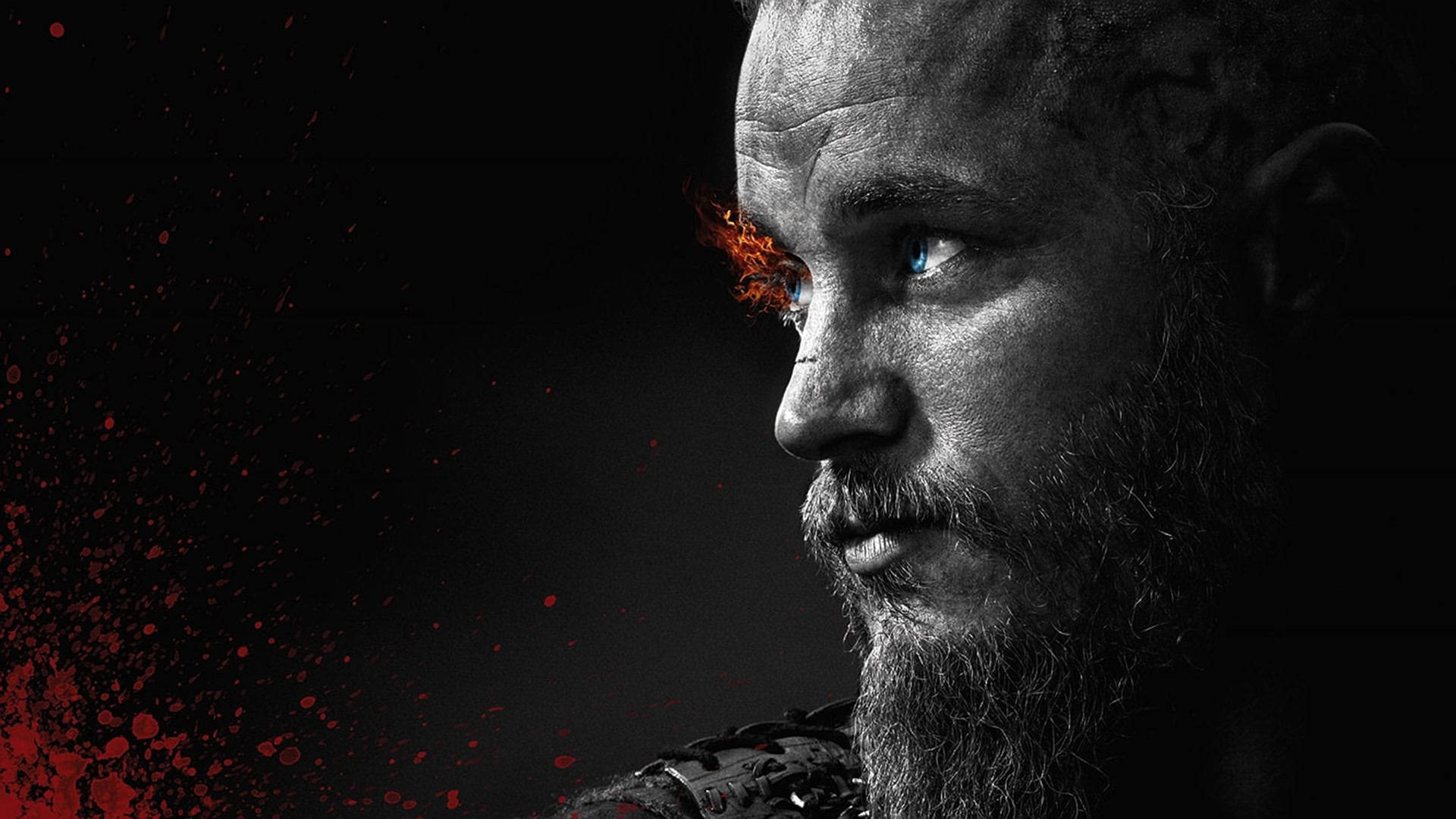 Ragnar Lothbrok 4k Vikings Fiery Eyelash Black And White Background
