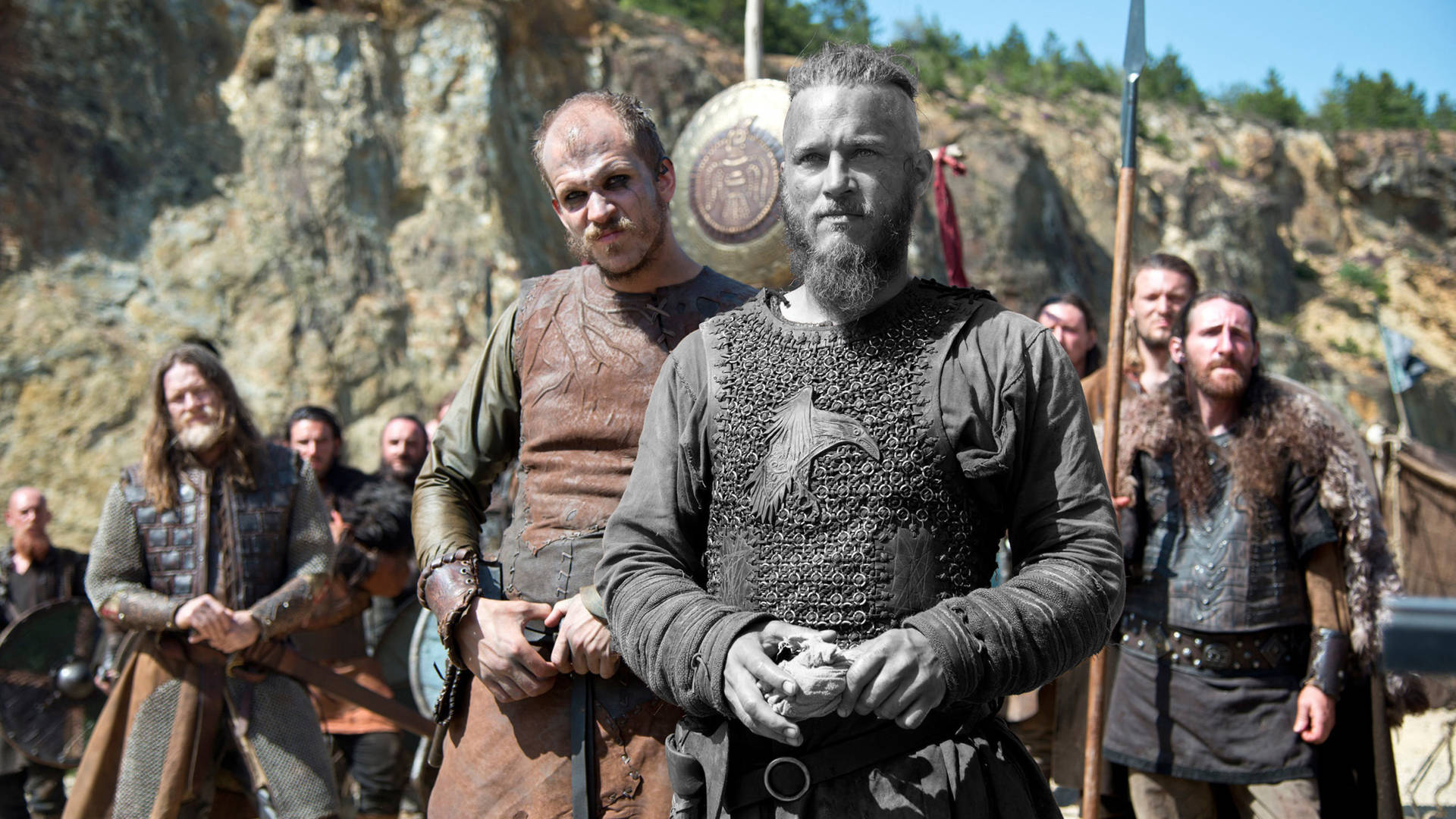 Ragnar Lothbrok 4k Vikings With Warriors Background