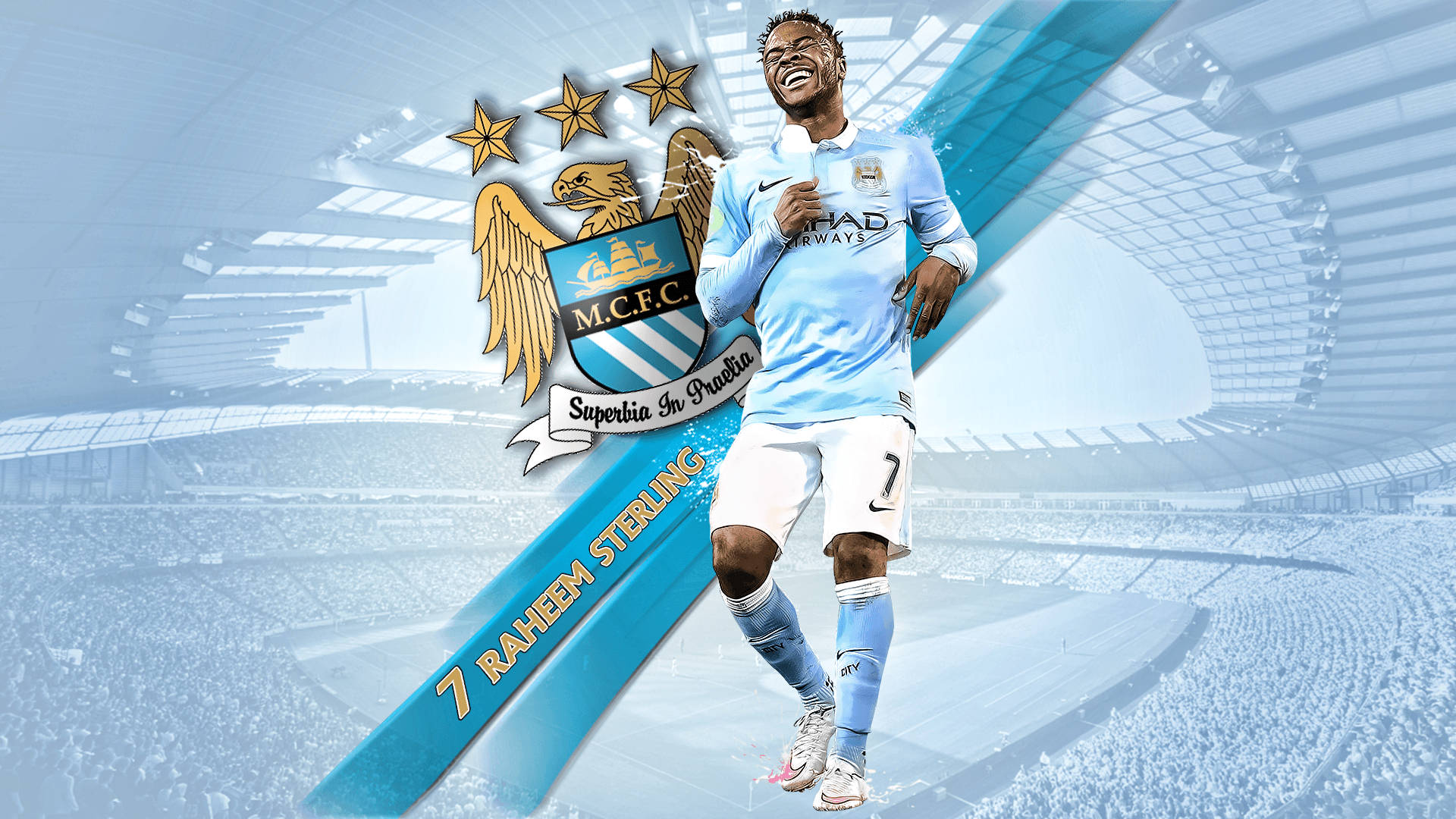 Raheem Sterling For Mcfc Background