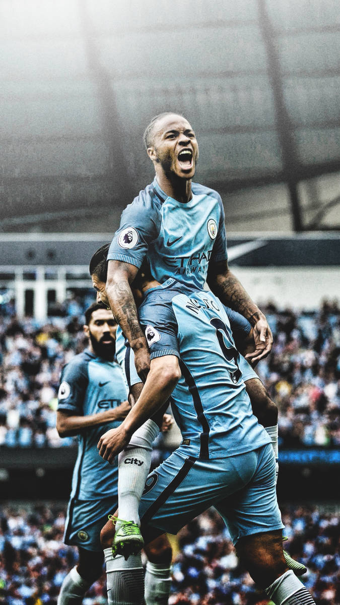 Raheem Sterling Hoisted Up