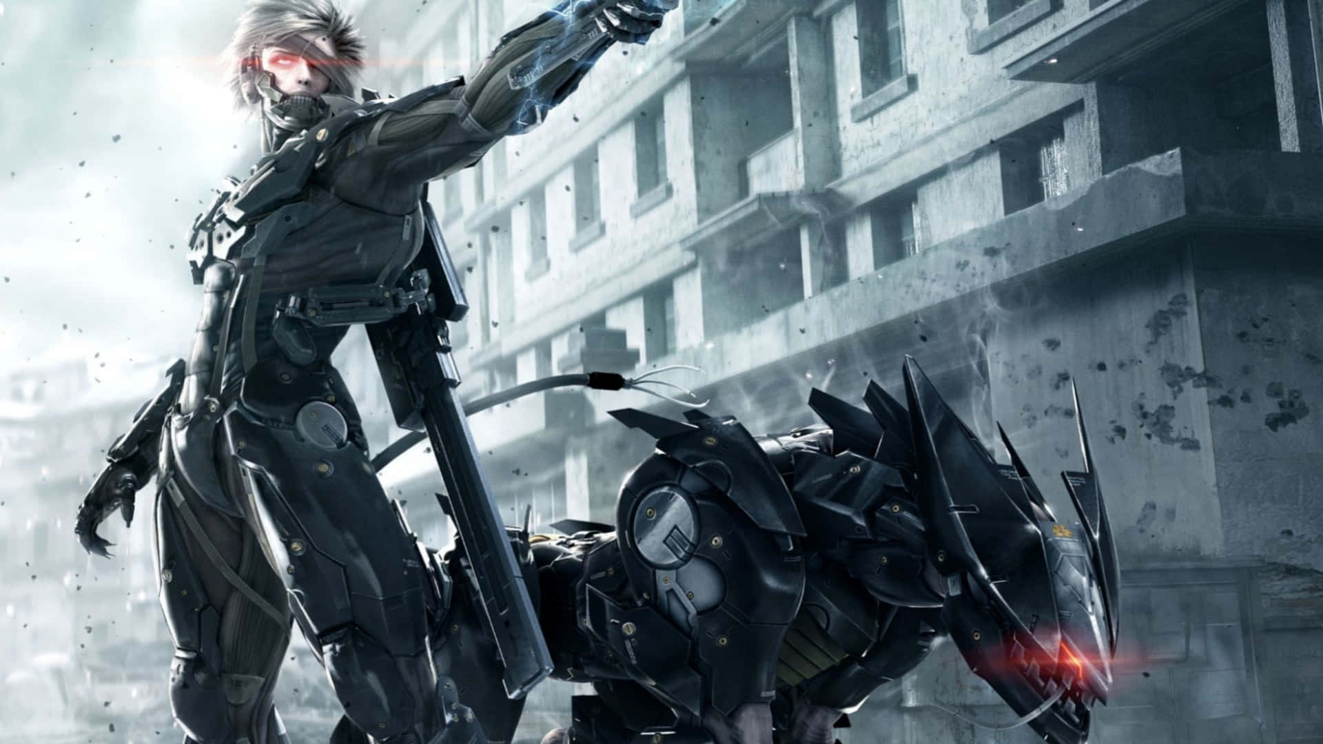 Raiden And Blade Wolf Metal Gear 4k Background