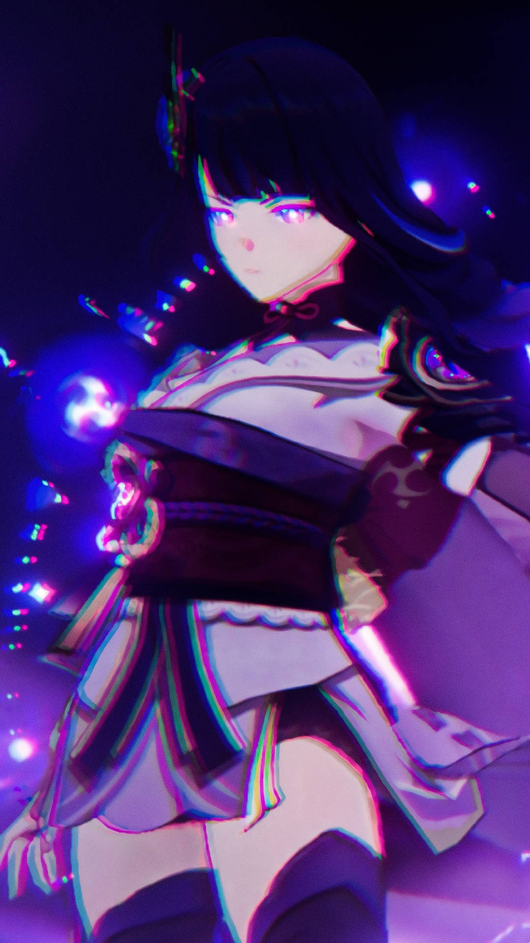 Raiden Shogun Majestic Stance - Genshin Impact Fan Art Background