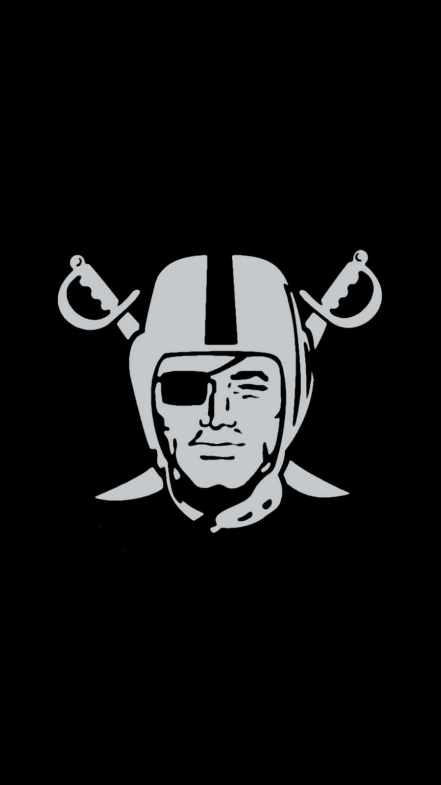 Raiders Logo Pirate Man With Swords Helmet Background