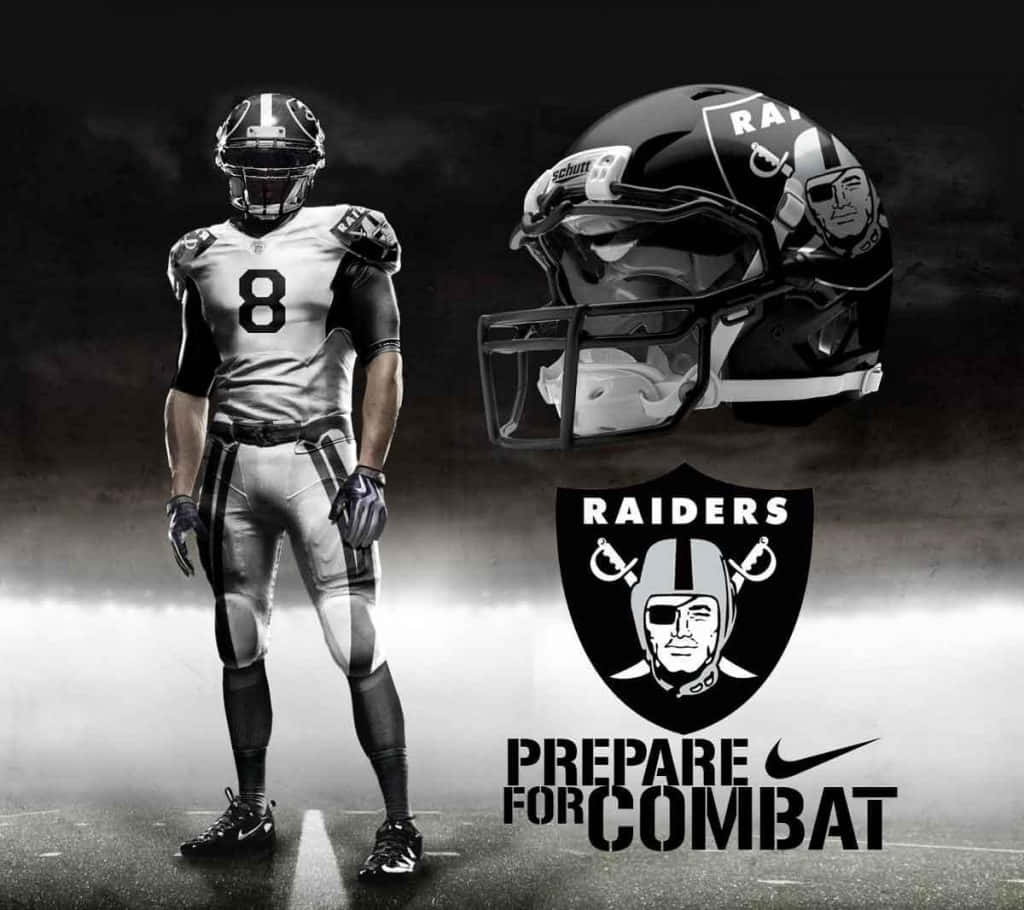 Raiders Logo Prepare For Combat Background