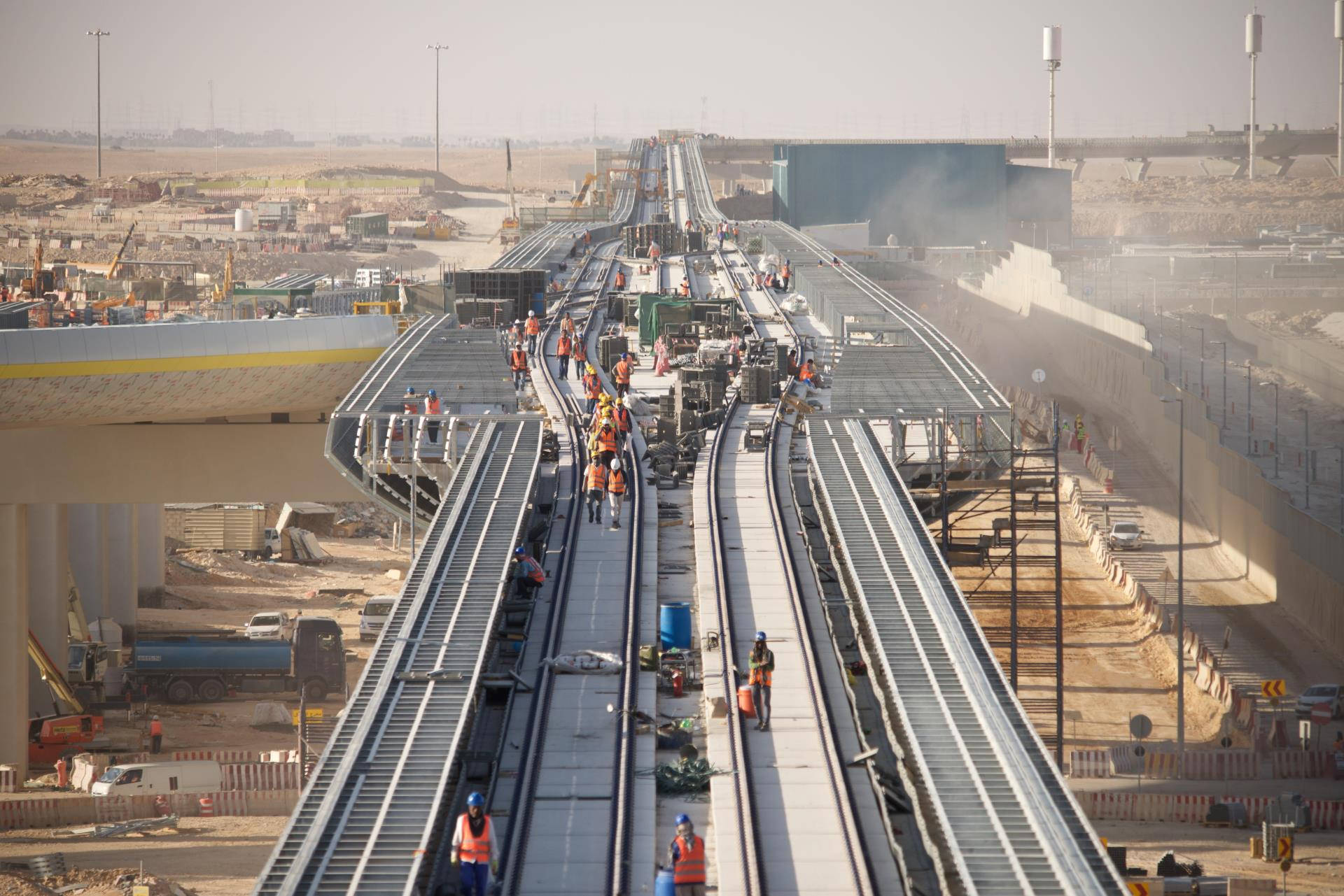 Railways On Progress In Riyadh Background