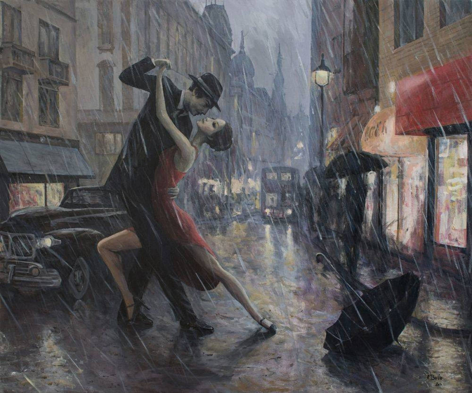 Rain Couple Tango