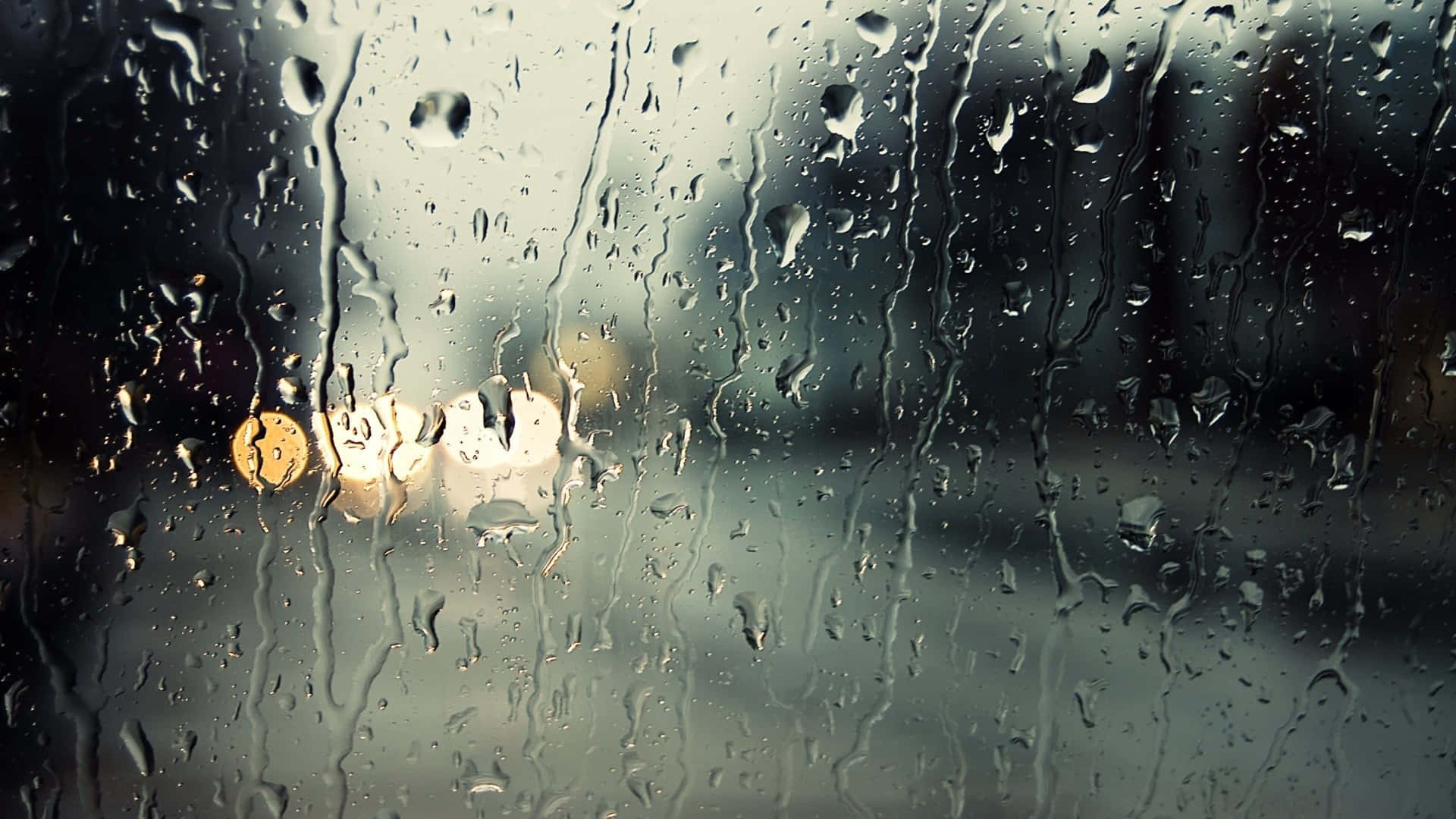 Rain Drops On The Window Background