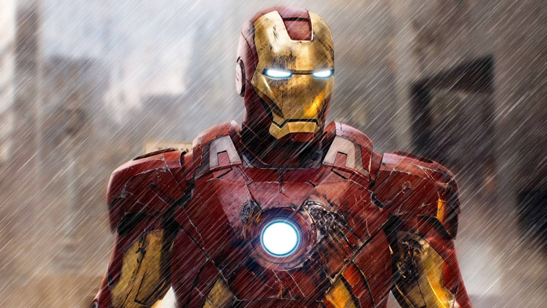 Rain On Cool Iron Man Background