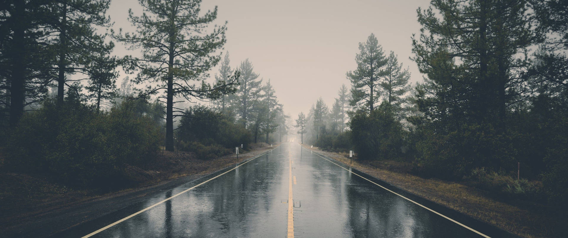 Rain On Highway Road Background