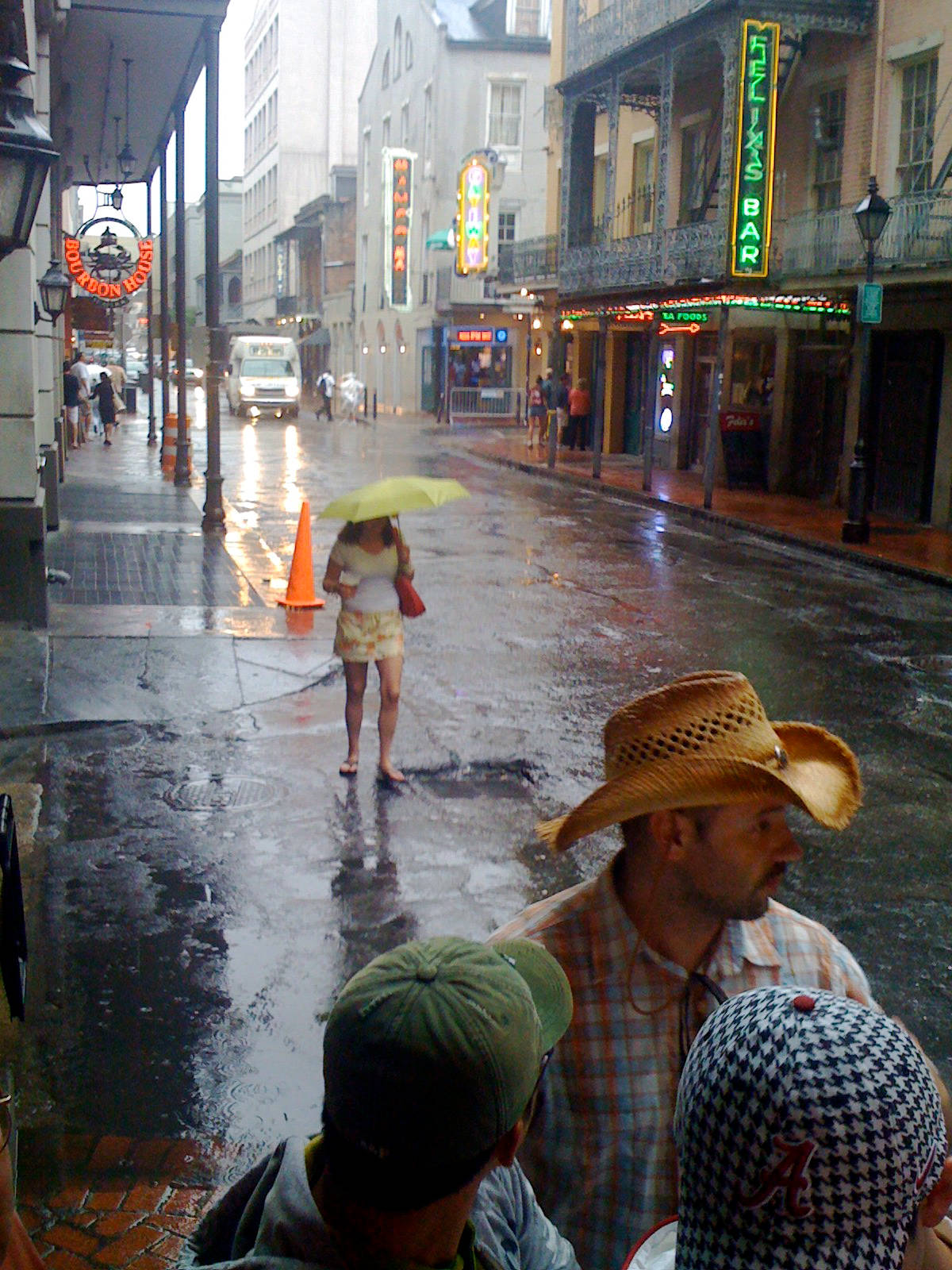 Rain On New Orleans Street Background