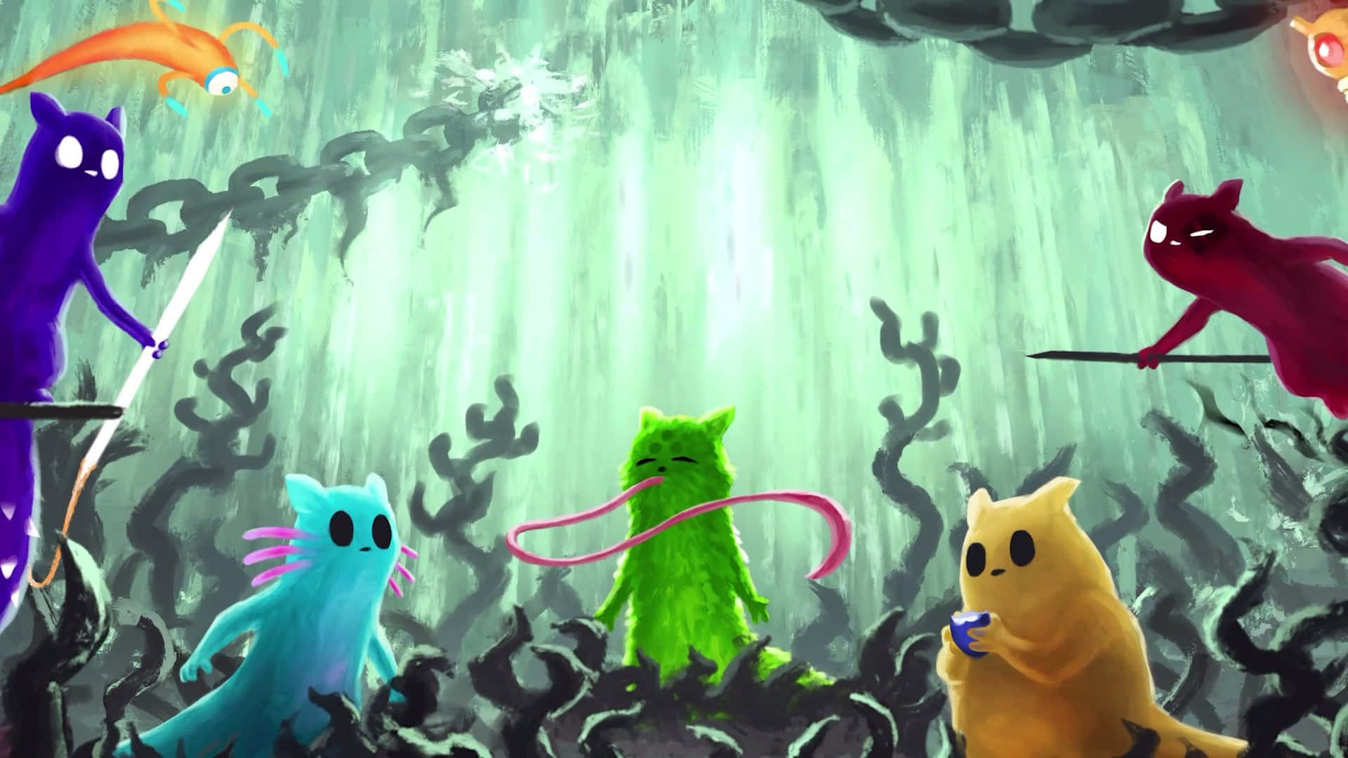 Rain World Creatures Gathering Background