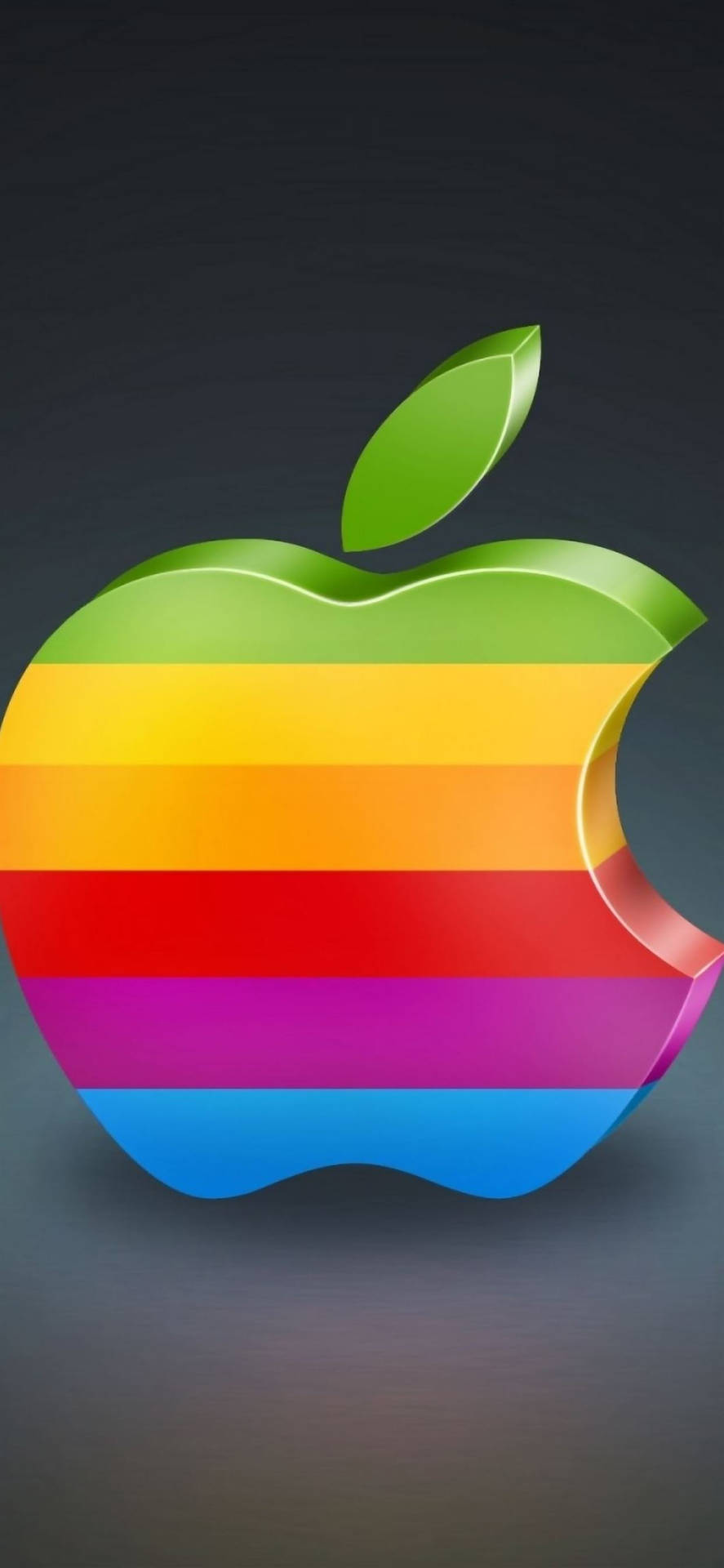 Rainbow 3d Apple Iphone Logo Background