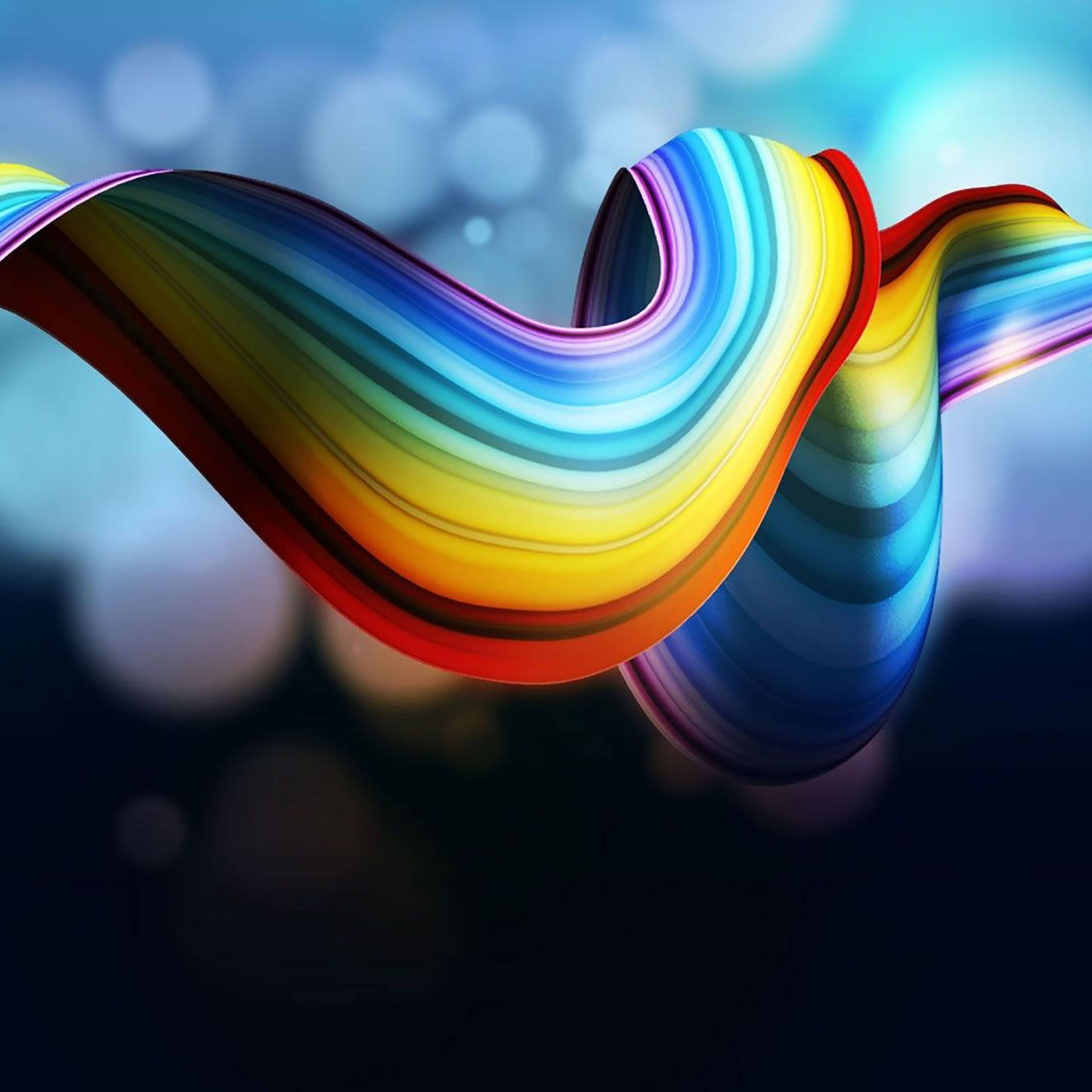 Rainbow Aesthetic Abstract Wave Background