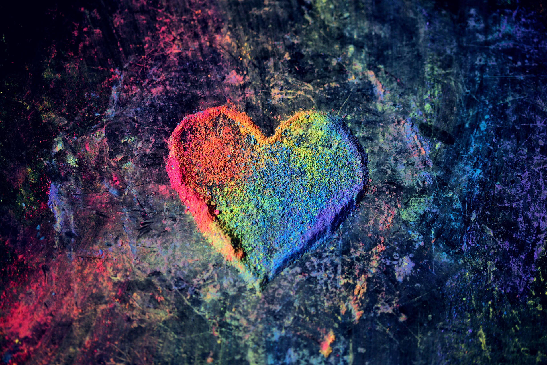 Rainbow Aesthetic Heart Background