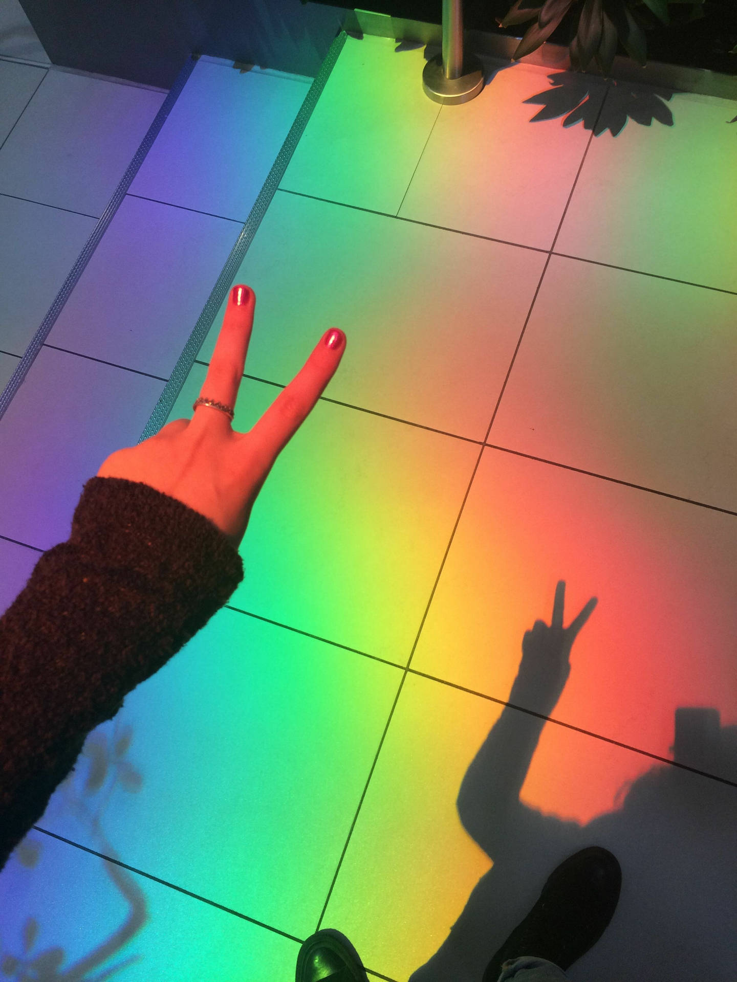 Rainbow Aesthetic Peace Sign Background