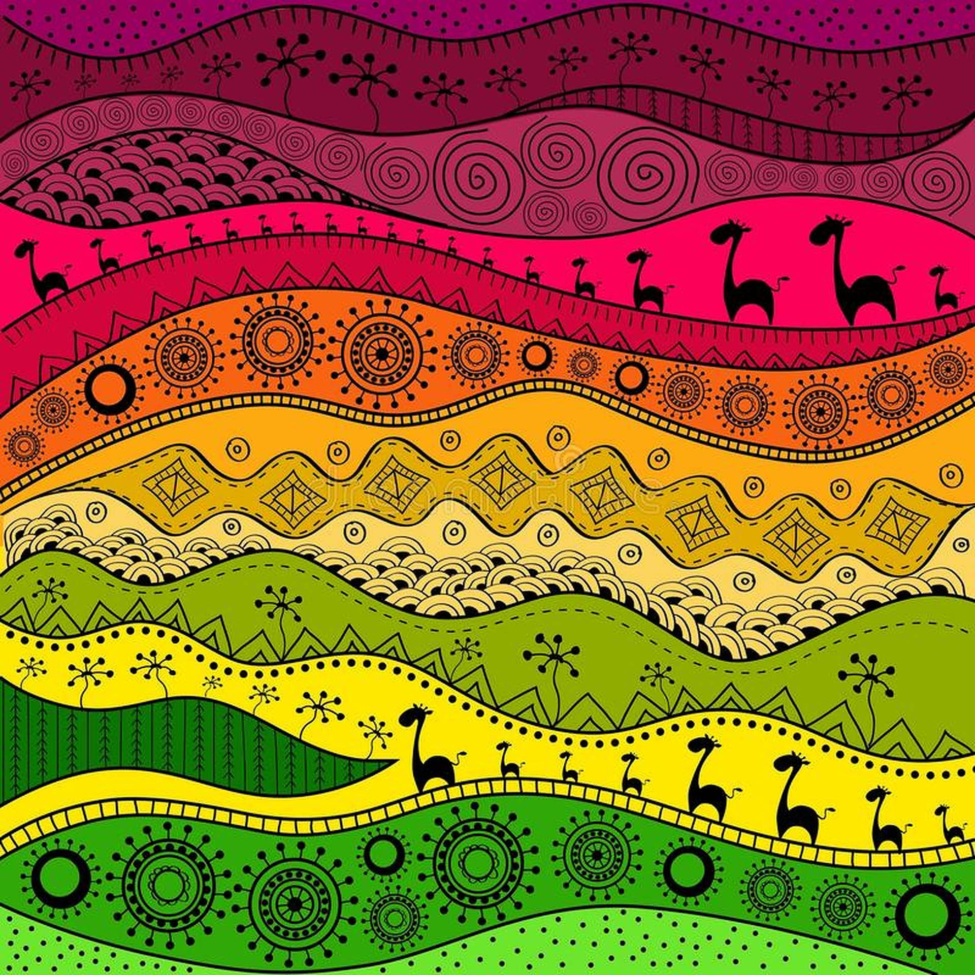 Rainbow African Art Background