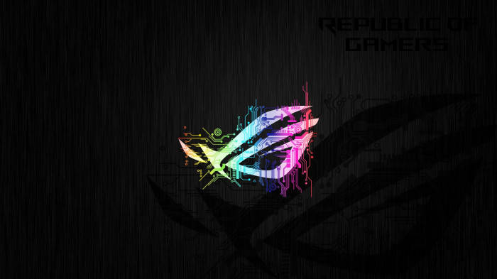 Rainbow Asus Rog Logo Background