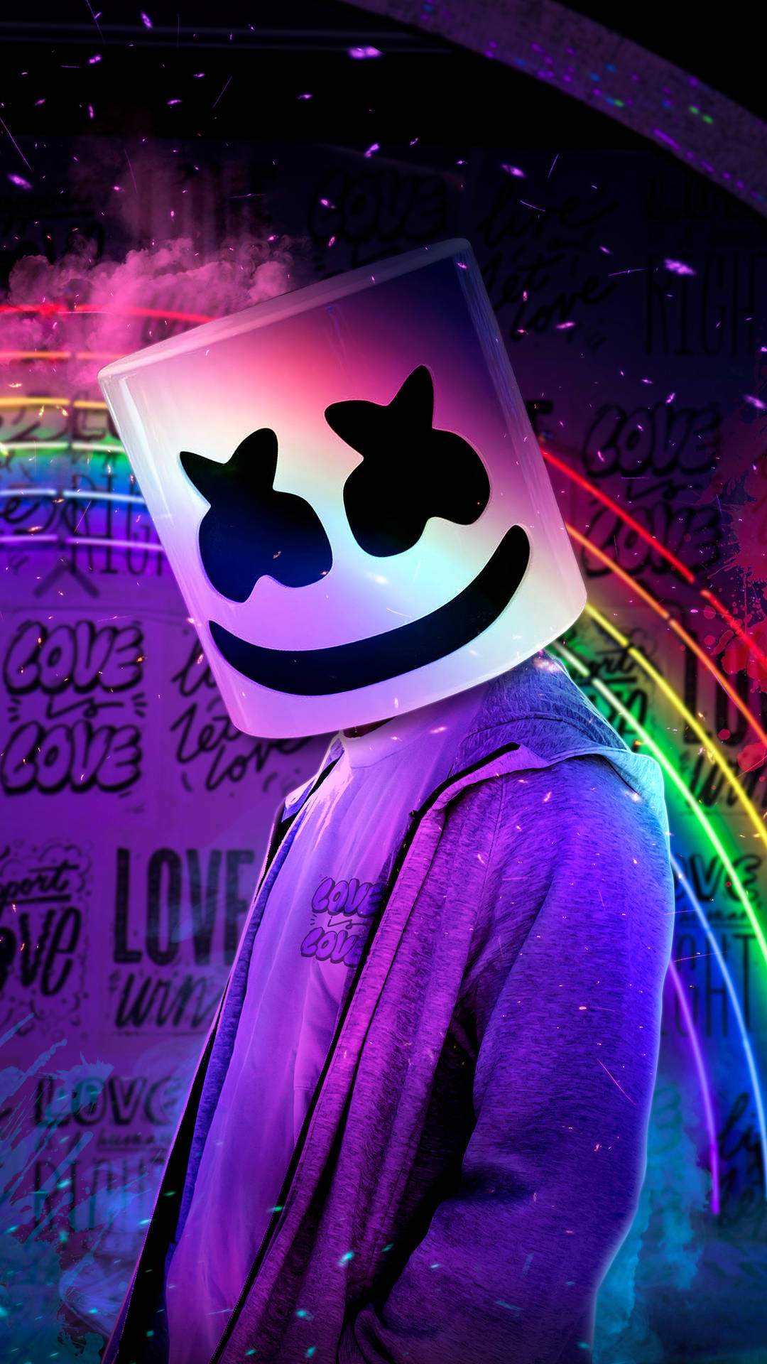 Rainbow Background Marshmello Hd Iphone Background