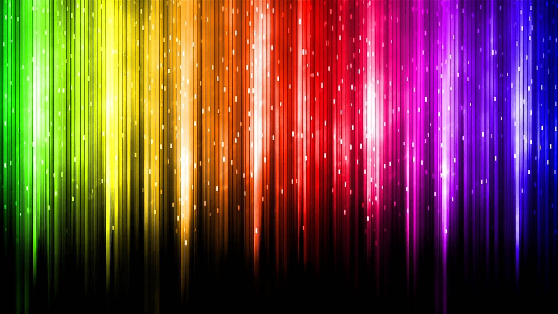 Rainbow Background With Lights And Stars Background