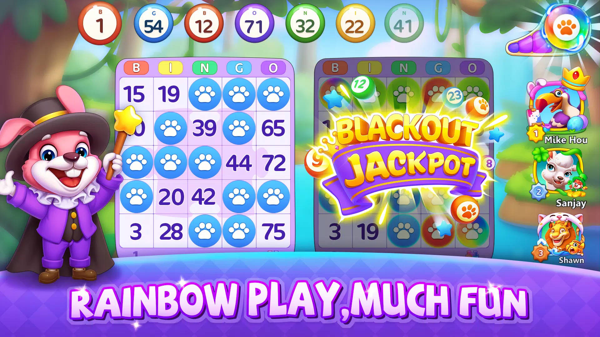Rainbow Bingo Mobile Game Background