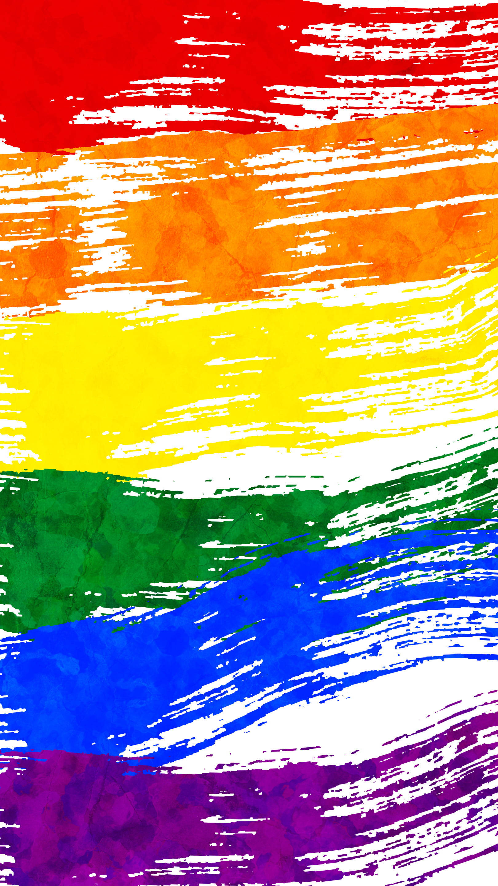 Rainbow Brush Strokes Lgbt Phone Background