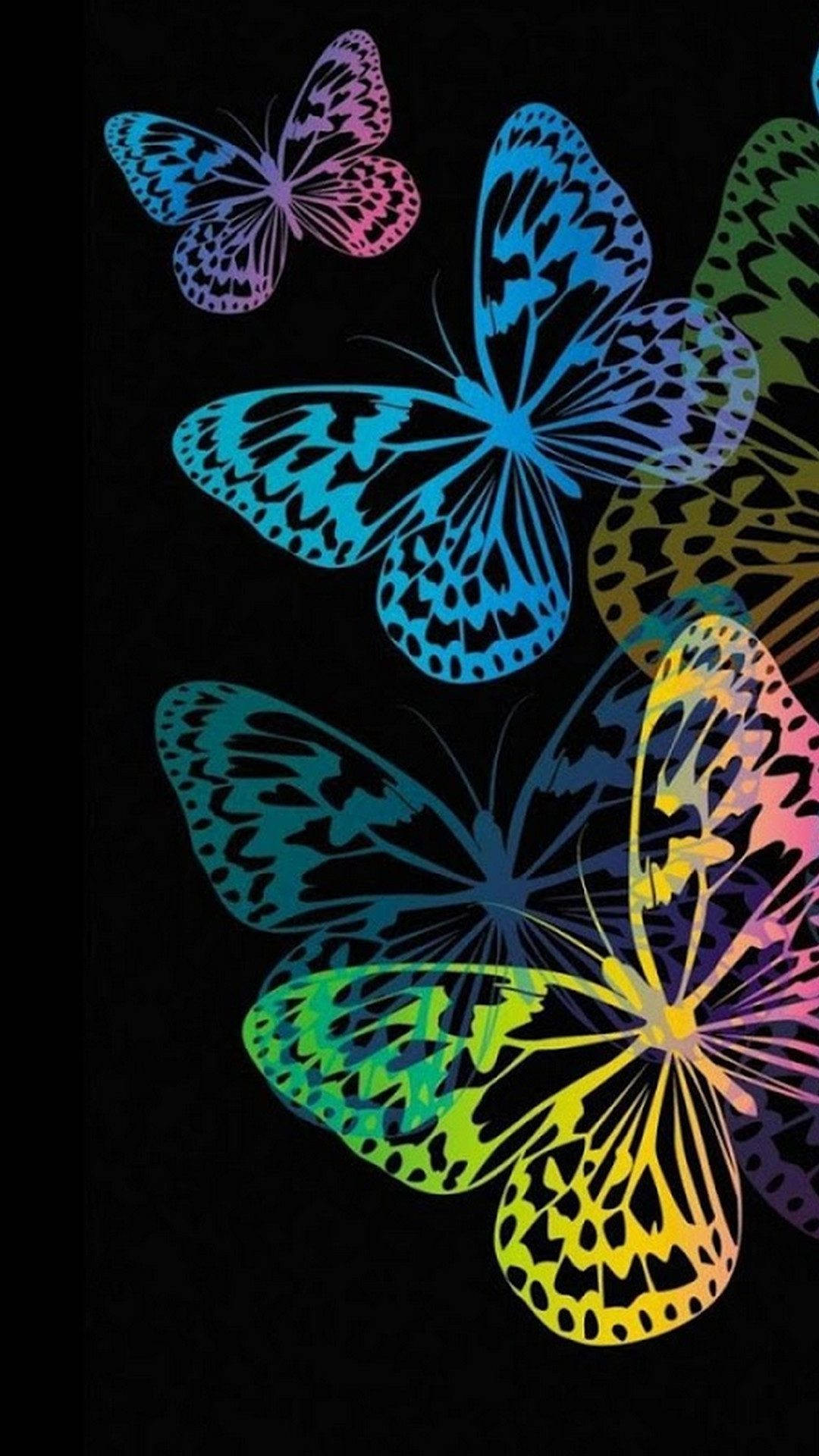 Rainbow Butterfly Aesthetic Background