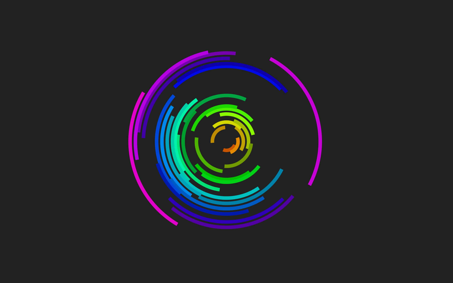 Rainbow Color Circle Lines Minimal Background Background