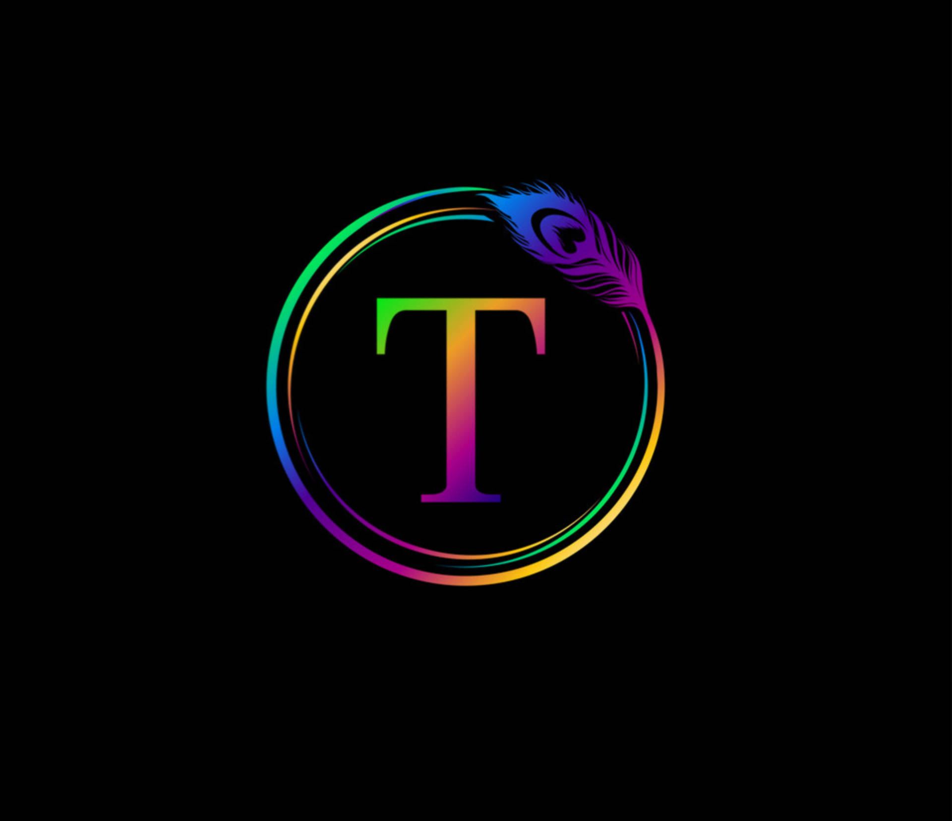 Rainbow Colored Letter T Background