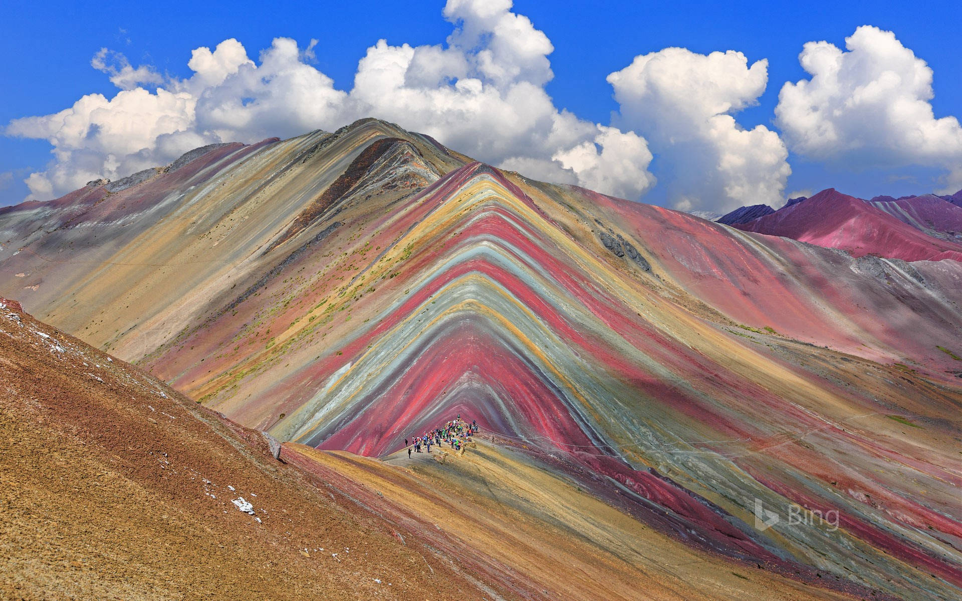 Rainbow Colored Mountain In Cusco Peru Background