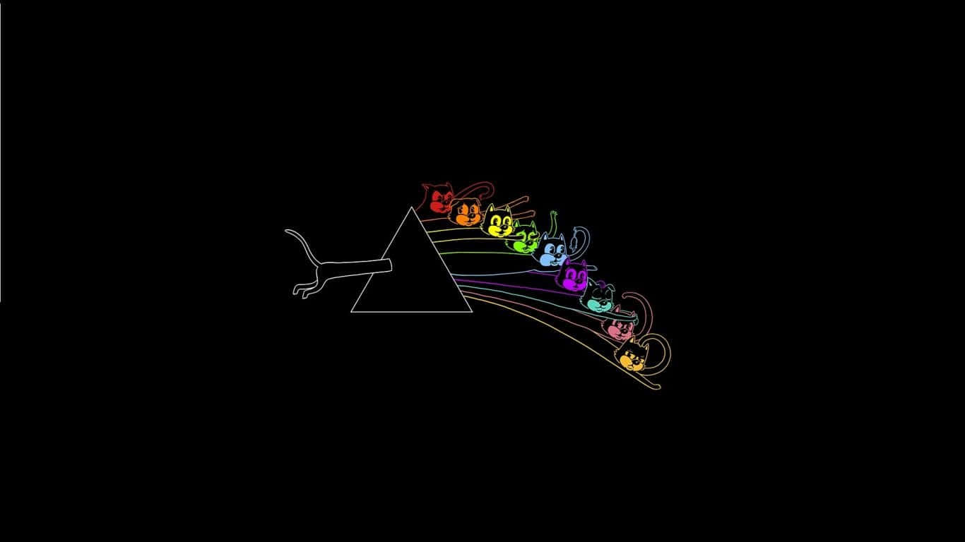 Rainbow Colored Mouse 1366x768 Minimalist Background