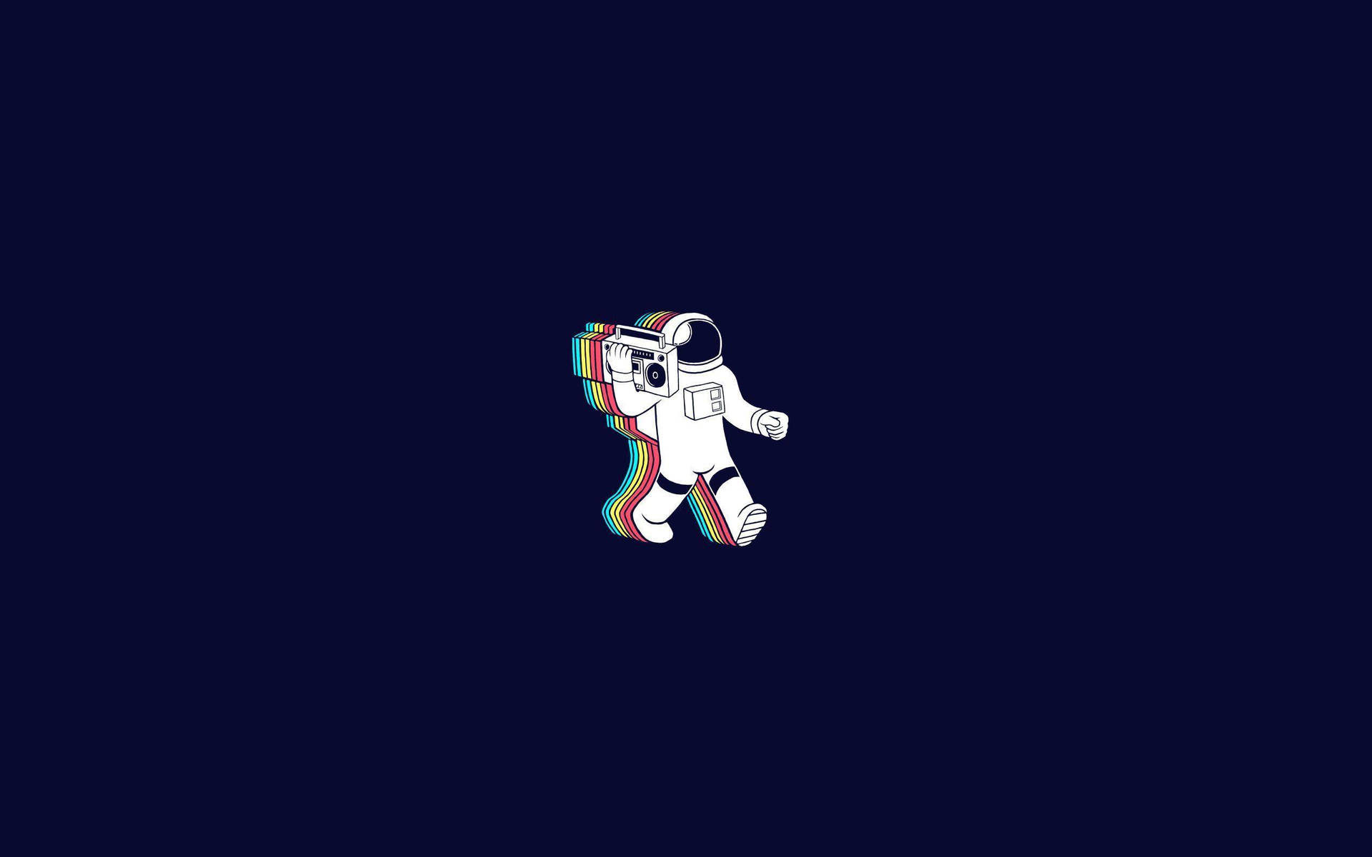 Rainbow Colored Shadow Effect Of Spaceman Background