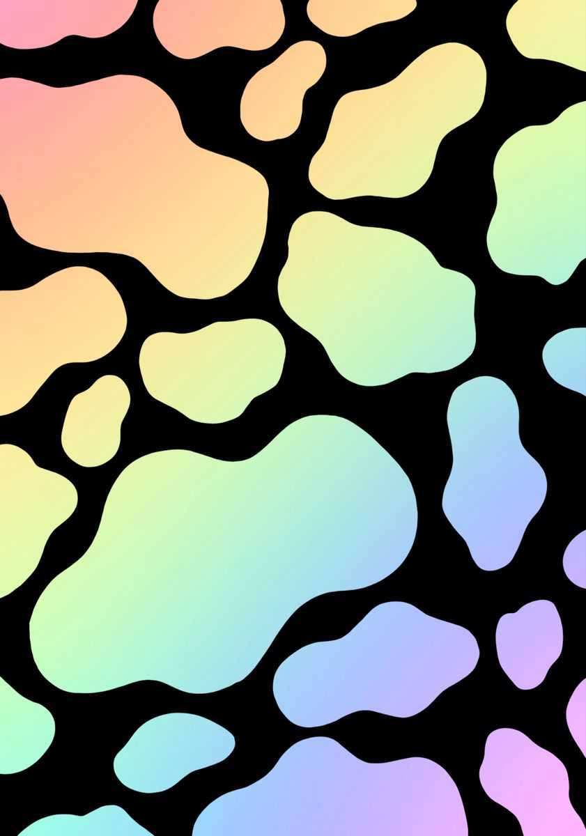 Rainbow Cow Pattern Background