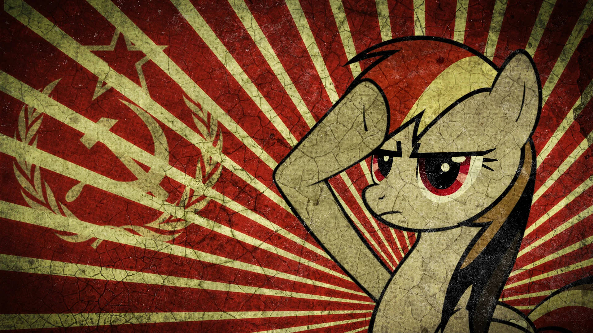 Rainbow Dash Salutes Soviet Union Flag Background