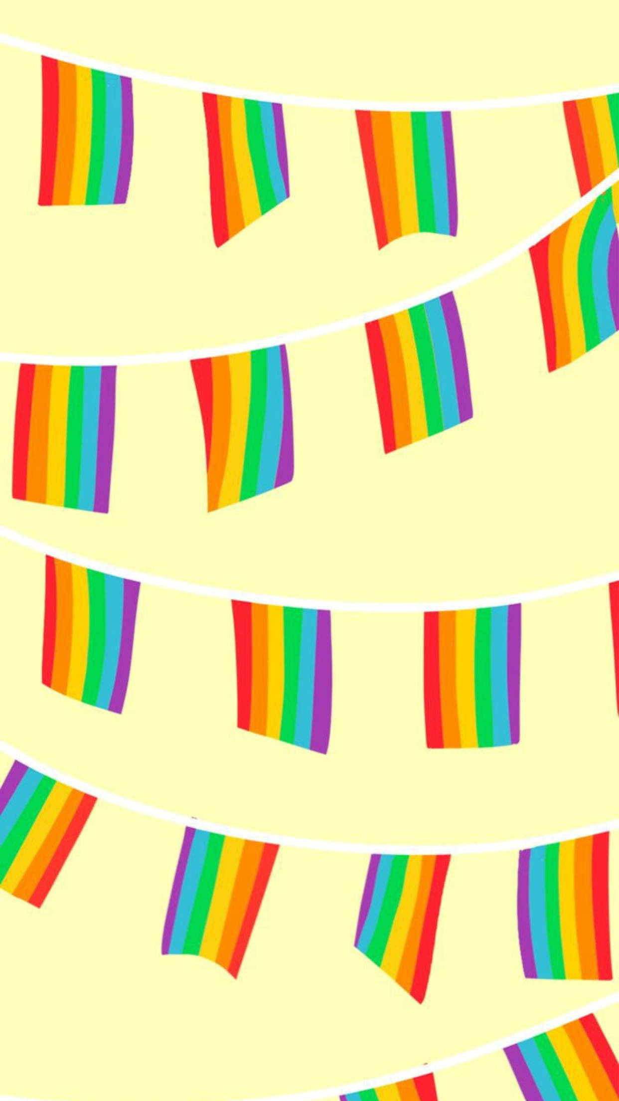 Rainbow Flag Banners Lgbt Phone Background