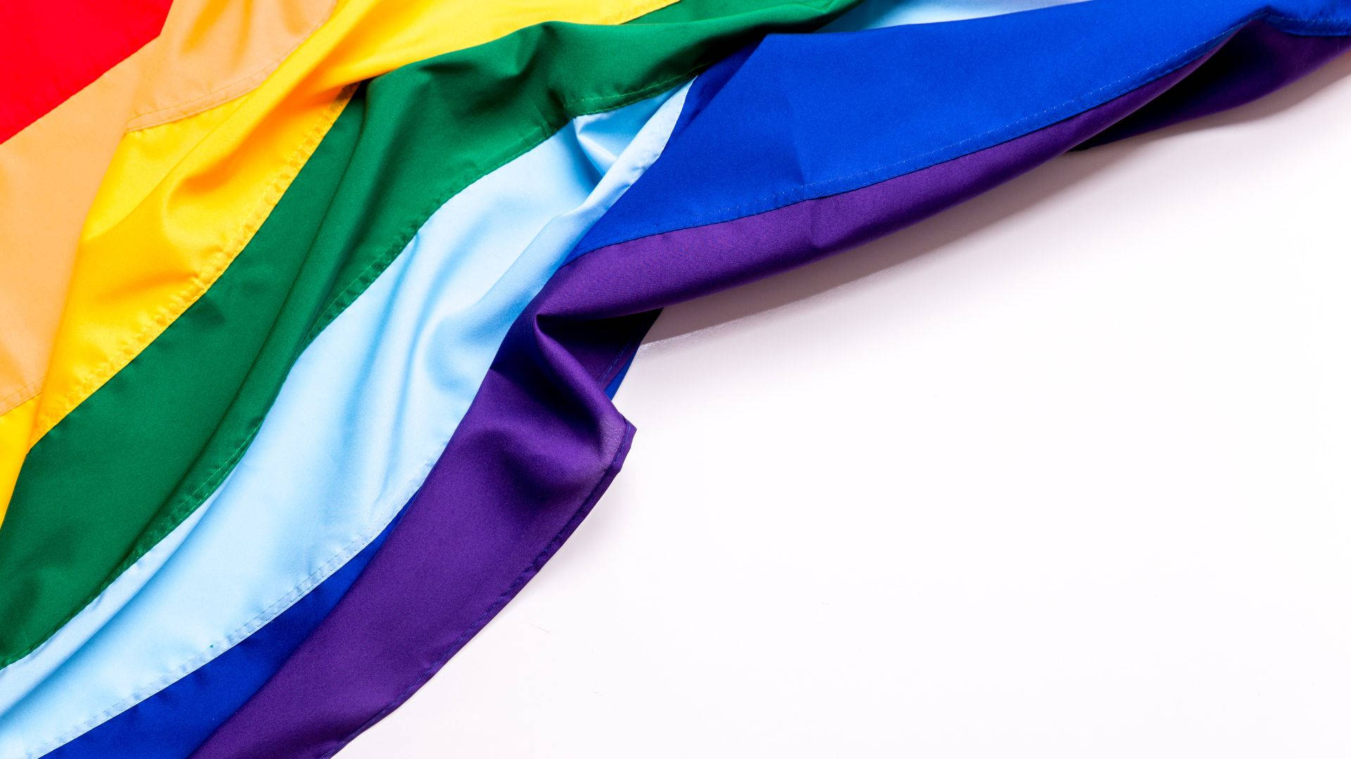 Rainbow Flag On White Background Background