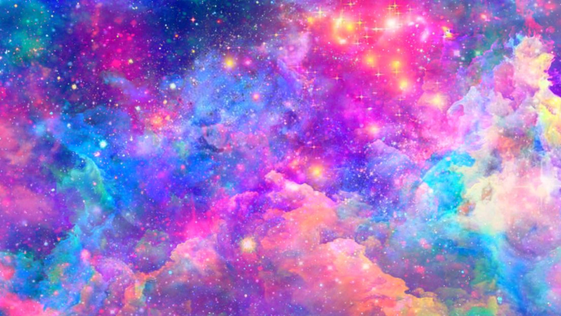 Rainbow Galaxy Design Of Cloudy Sky Background
